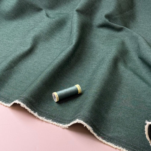 Vintage Stretch Denim in Forest Green