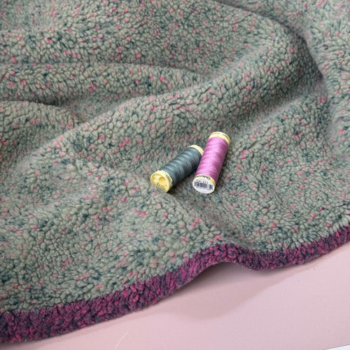 Green with Flecks Teddy Coating Fabric