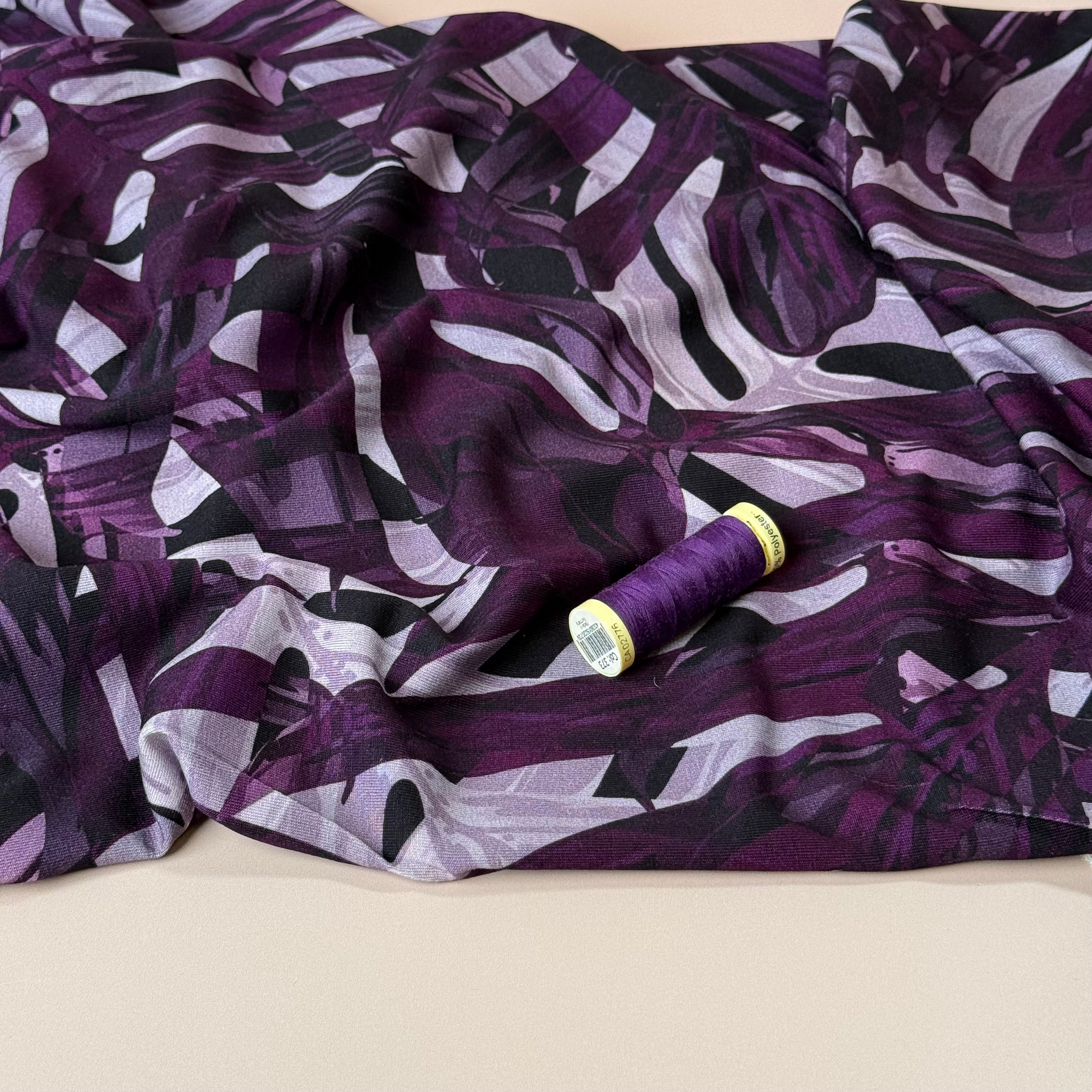 Danish Design - Purple Foliage ECOVERVO™ Viscose Jersey