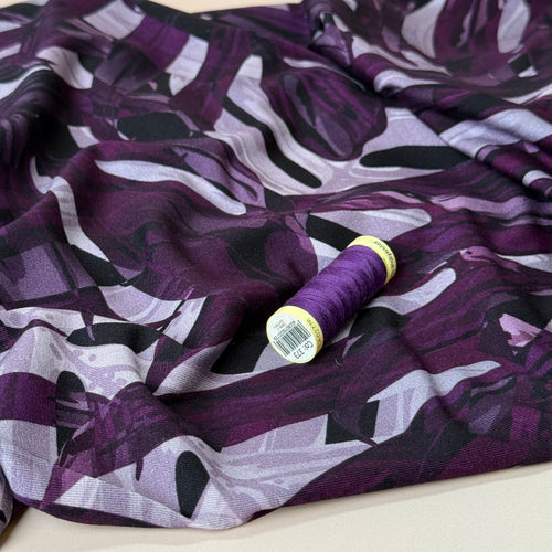 Danish Design - Purple Foliage ECOVERVO™ Viscose Jersey