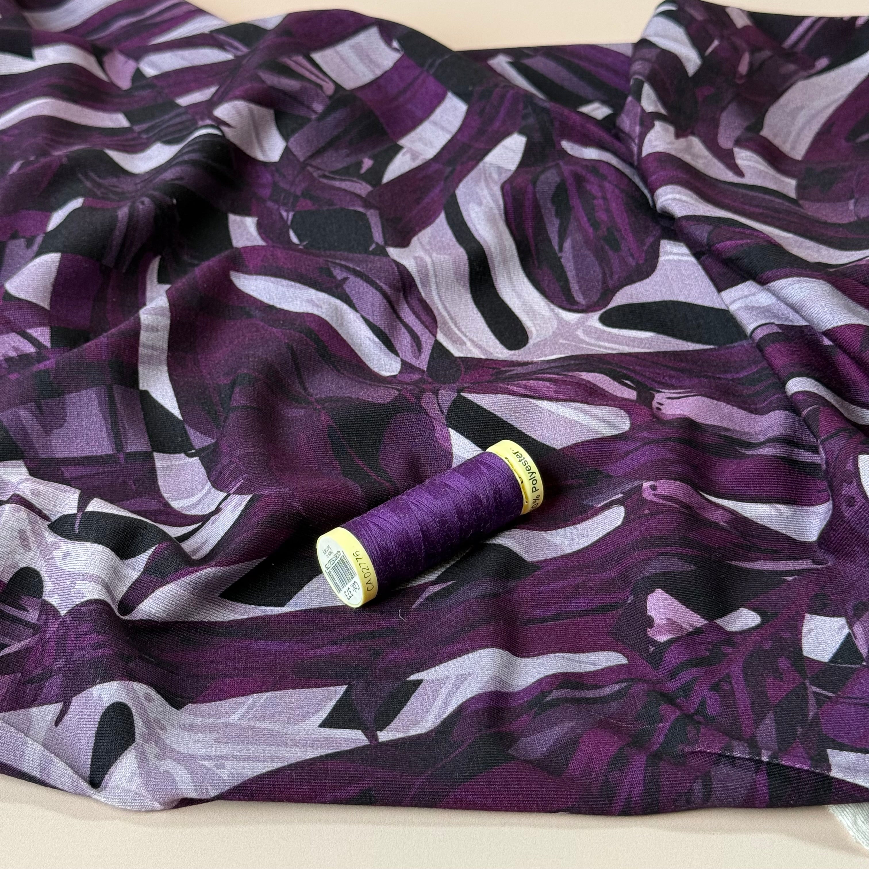 Danish Design - Purple Foliage ECOVERVO™ Viscose Jersey