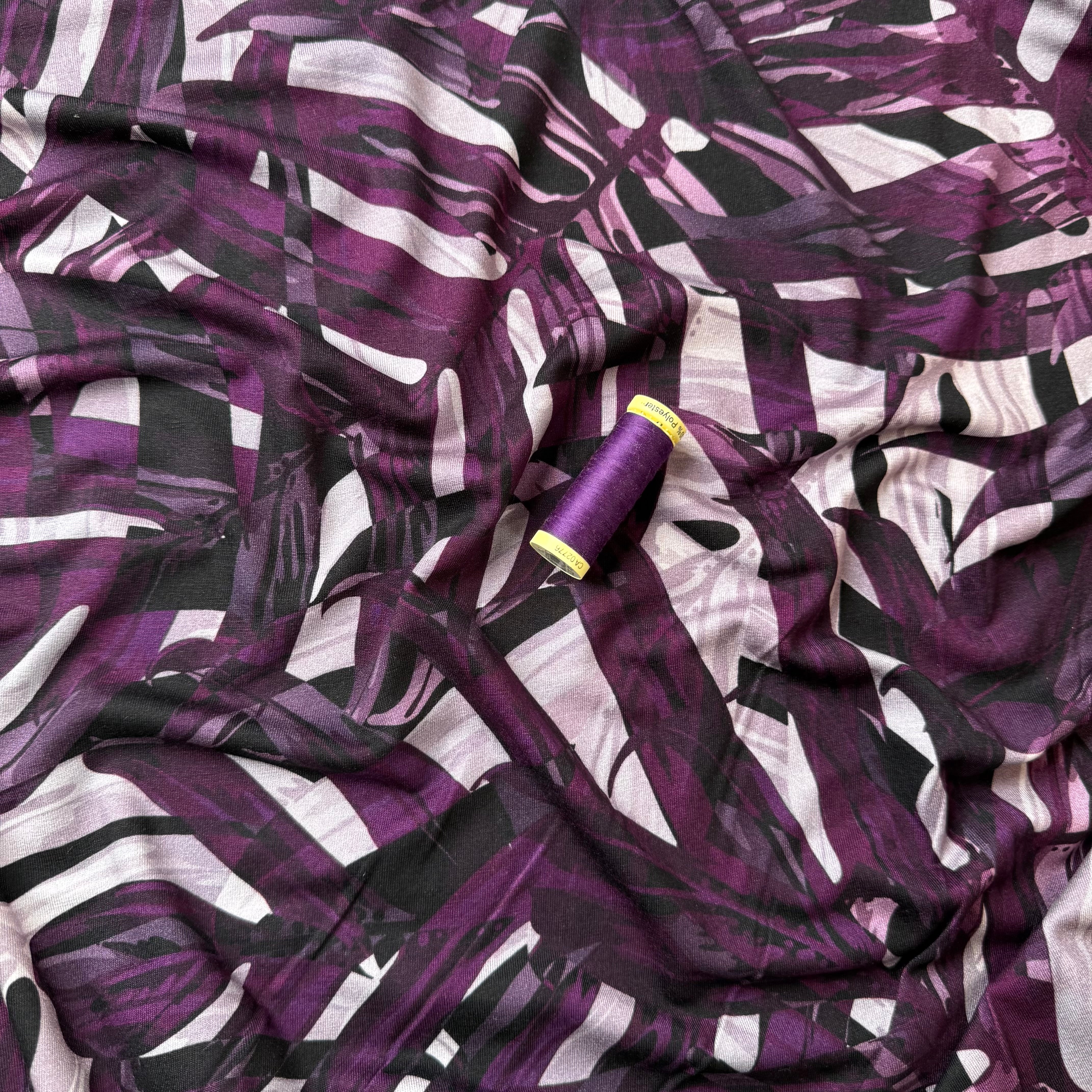 Danish Design - Purple Foliage ECOVERVO™ Viscose Jersey