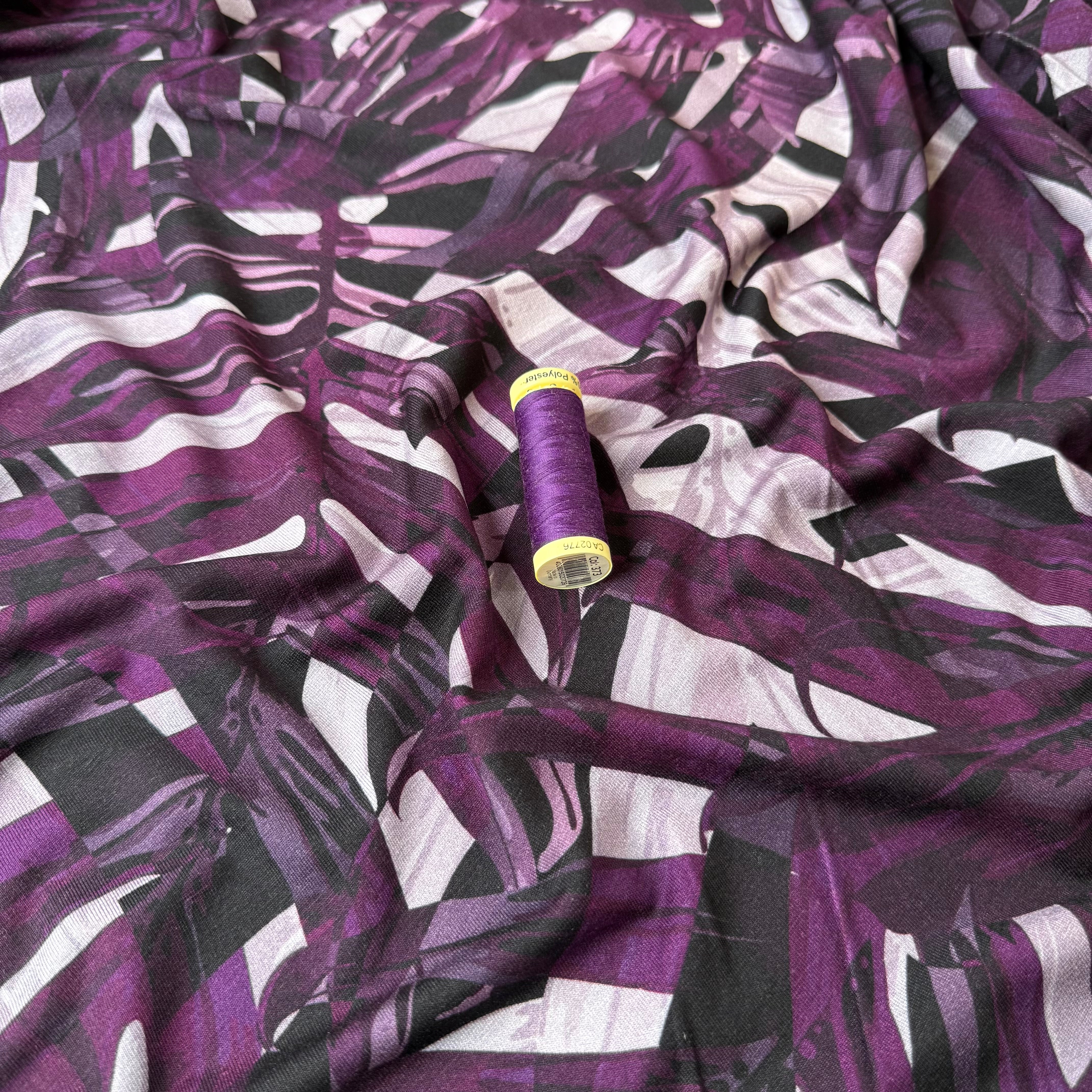 Danish Design - Purple Foliage ECOVERVO™ Viscose Jersey