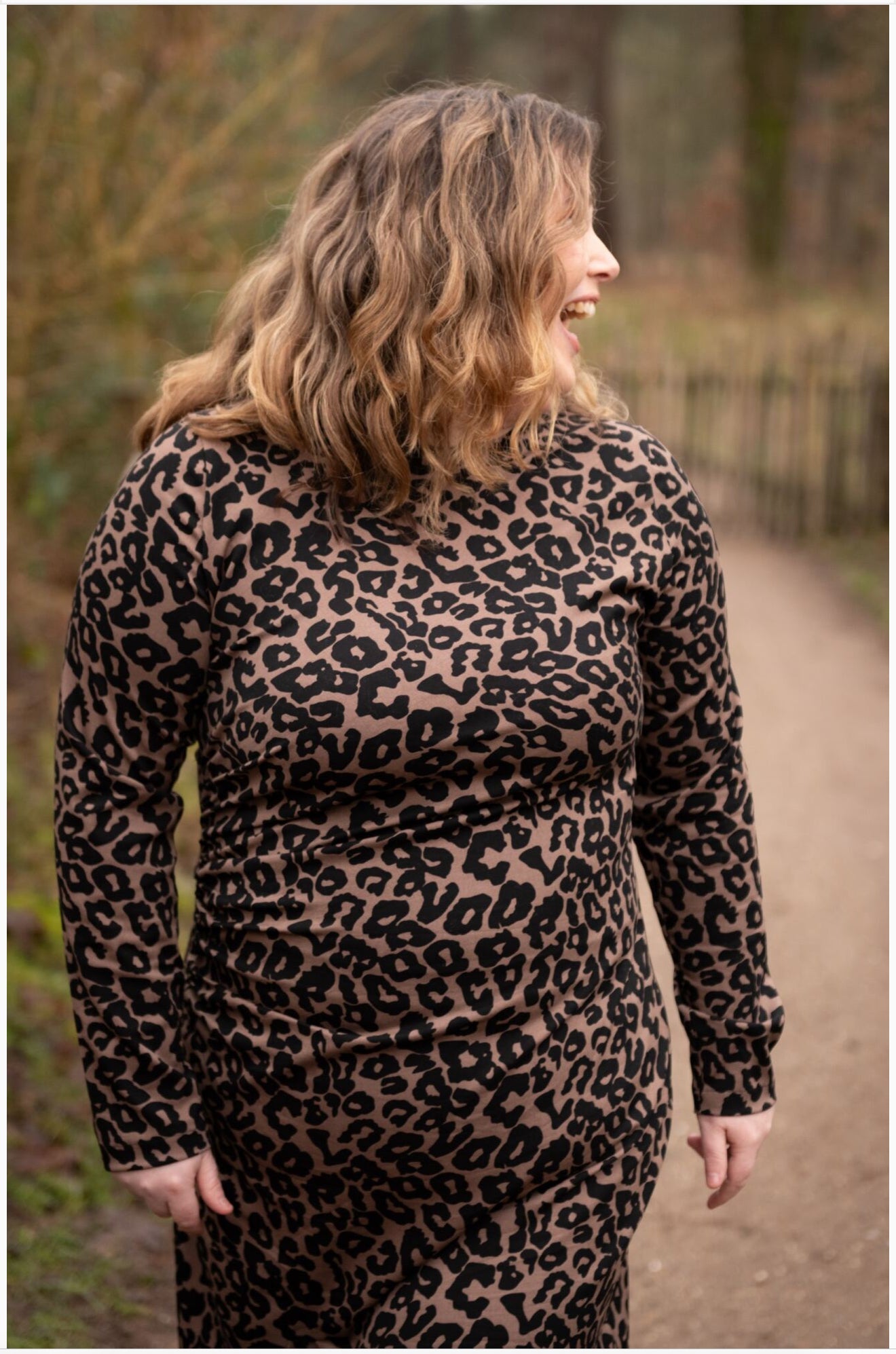 Rosella Leopard Black Viscose Twill with Stretch