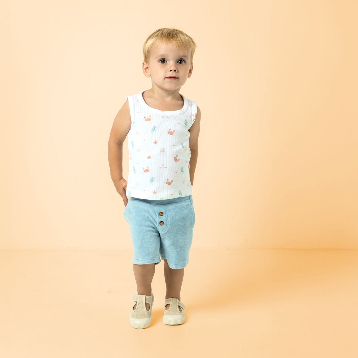 Cute Sea Creatures Cotton Ribbed Jersey