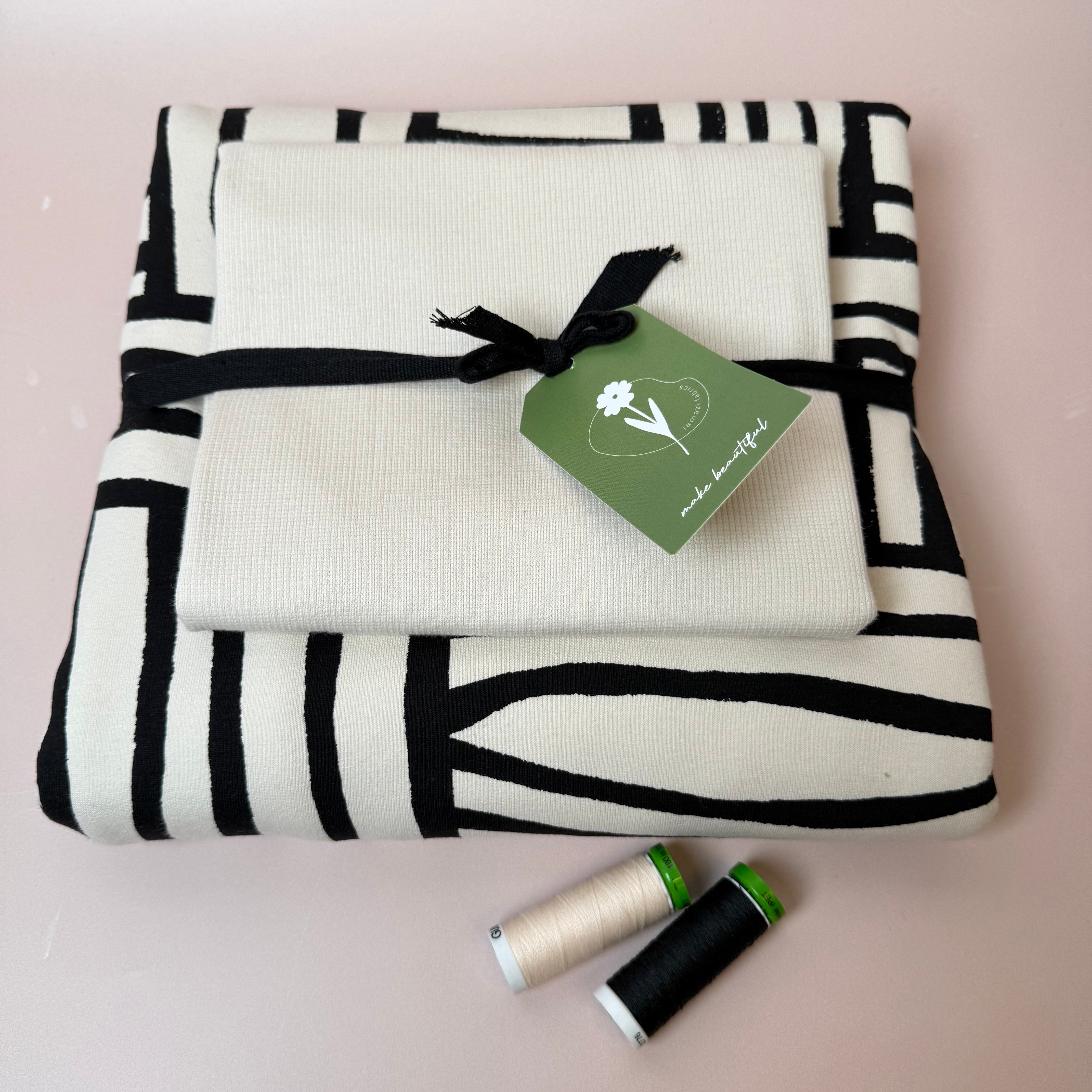 Colour Bundles - Permecube Tofu Beige French Terry & Ribbing