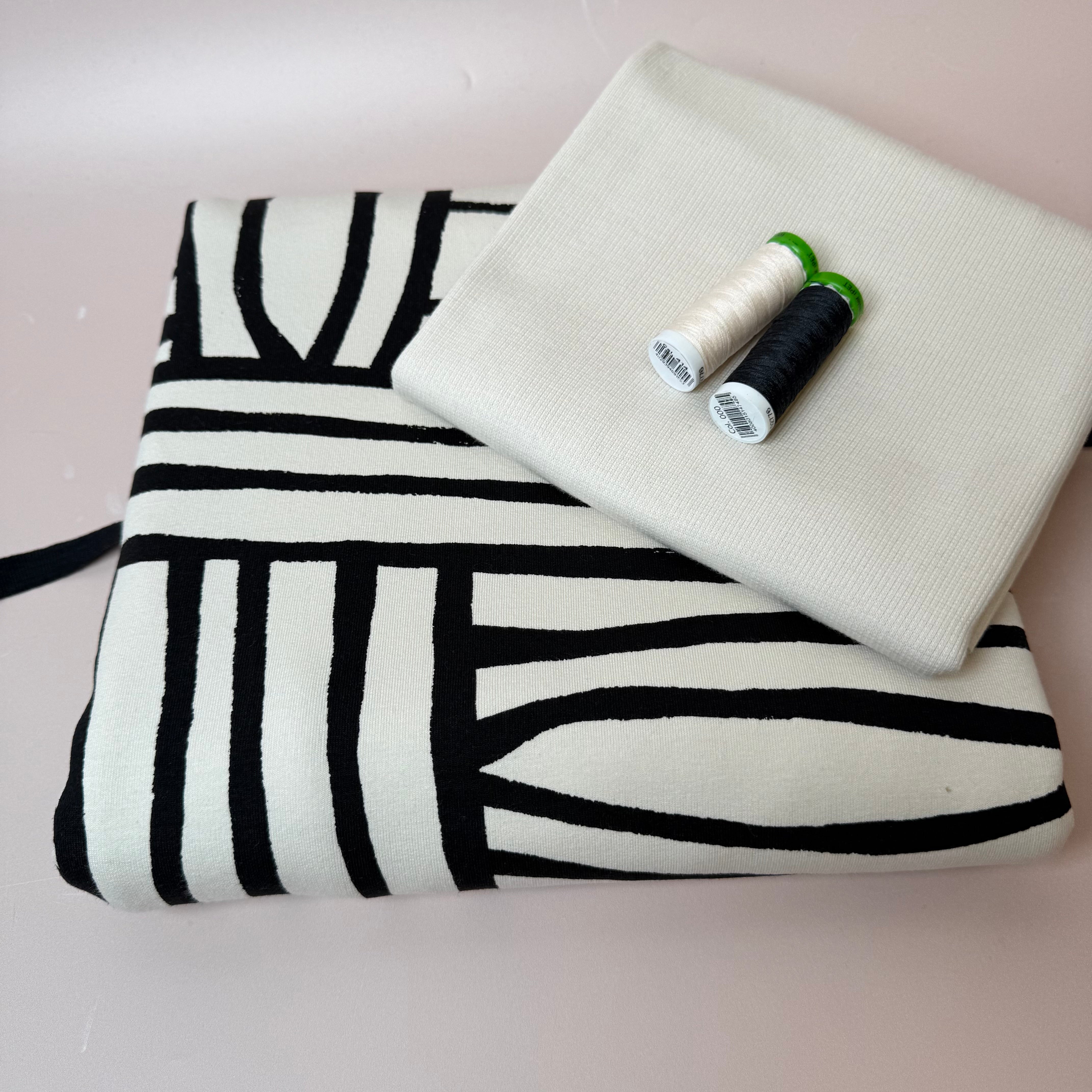 Colour Bundles - Permecube Tofu Beige French Terry & Ribbing