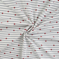 Ladybugs on Stripe Cotton Jersey