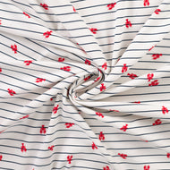 REMNANT 0.52 metre - Lobsters on Stripe Cotton Jersey