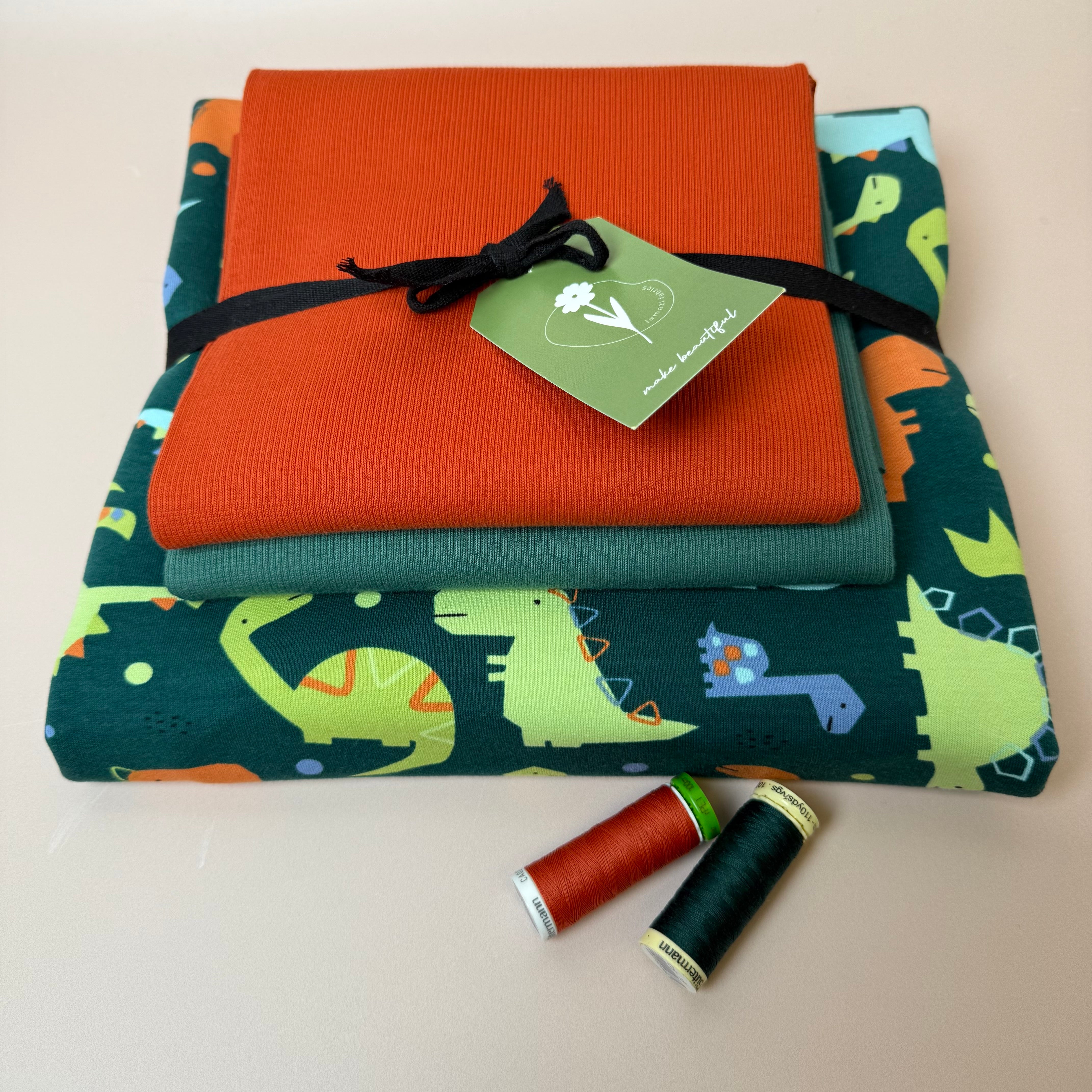 Colour Bundles - Dino Park Cotton French Terry & Organic Ribbing