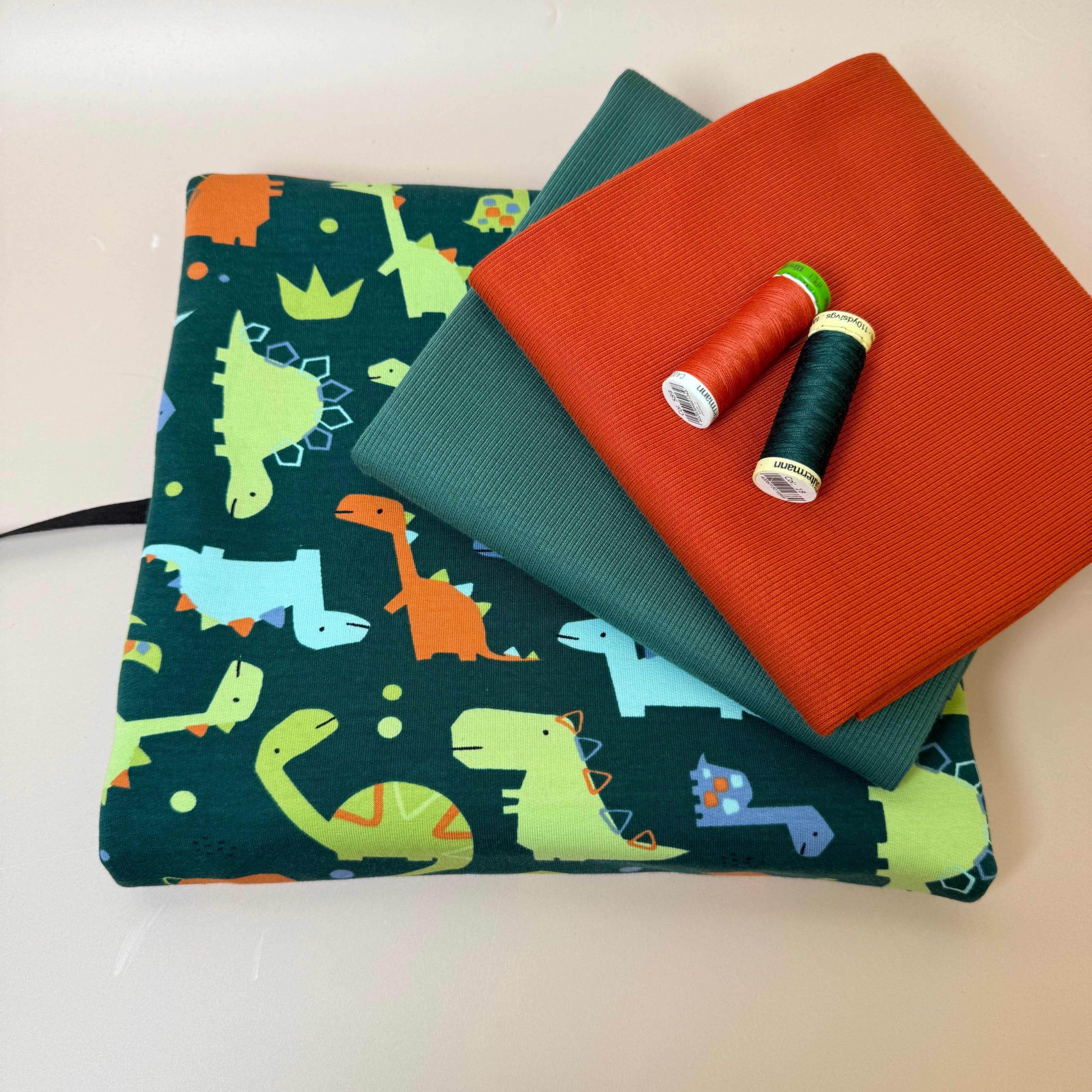 Colour Bundles - Dino Park Cotton French Terry & Organic Ribbing