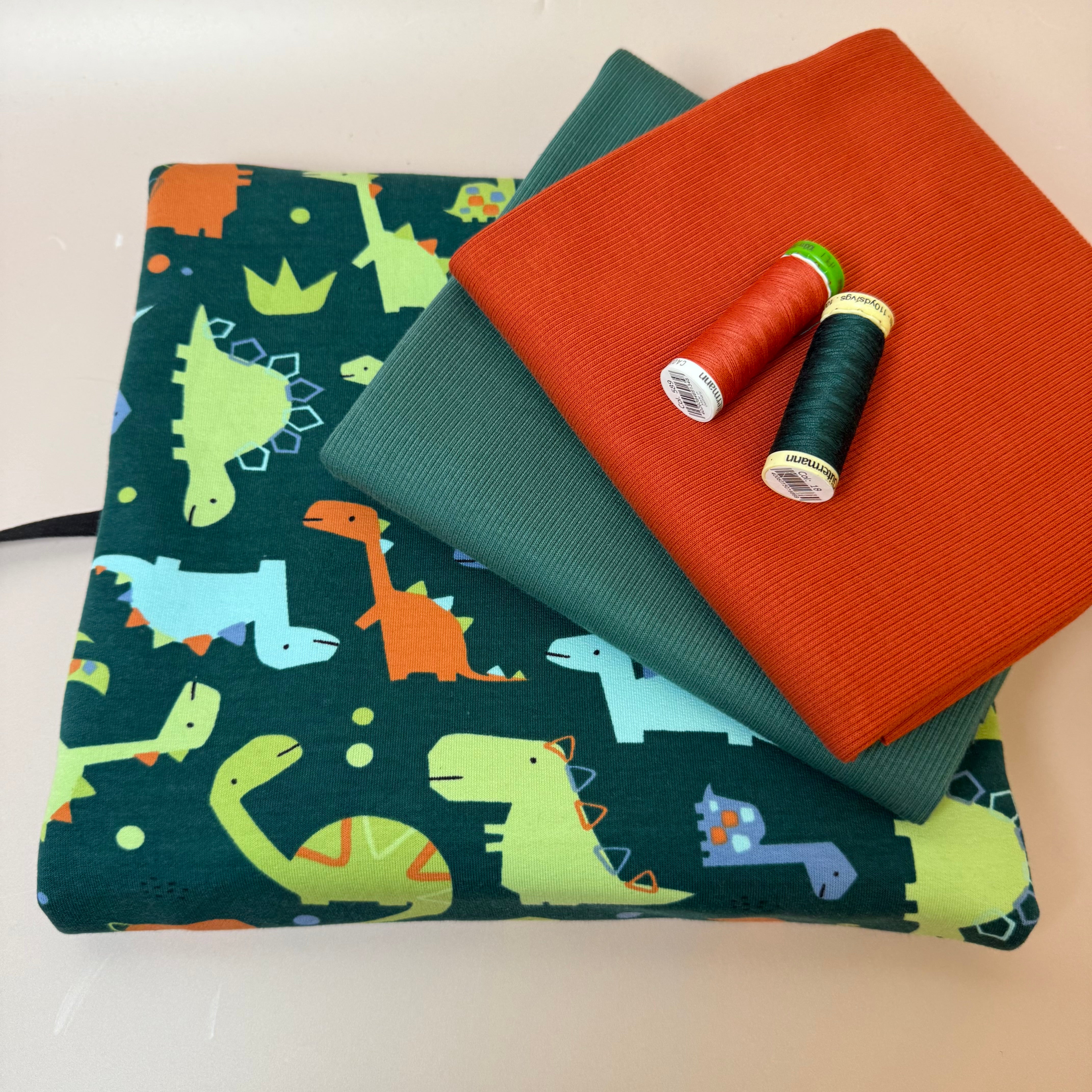 Colour Bundles - Dino Park Cotton French Terry & Organic Ribbing