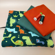 Colour Bundles - Dino Park Cotton French Terry & Organic Ribbing