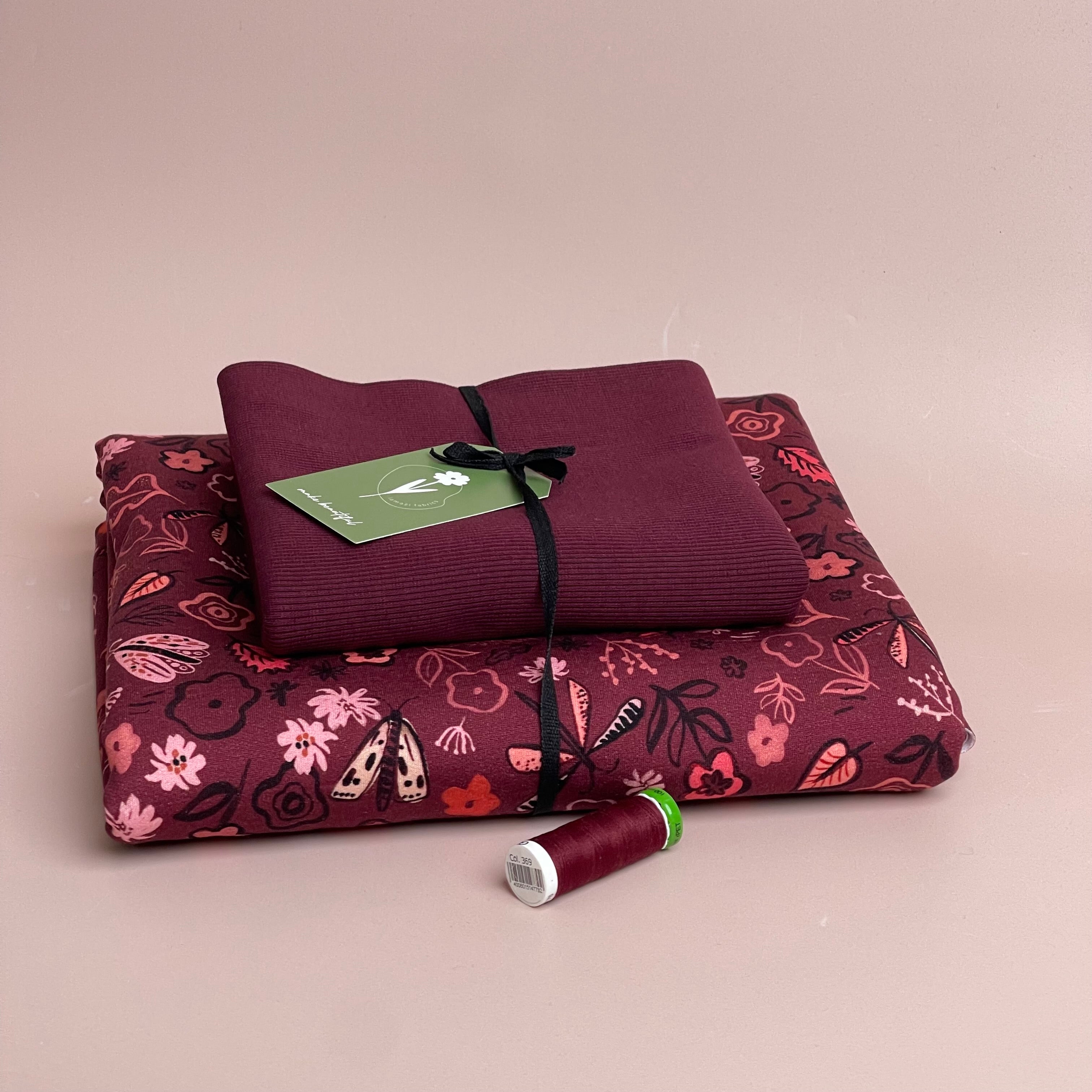 Colour Bundles - Autumn Doodles Cotton French Terry & Matching Ribbing