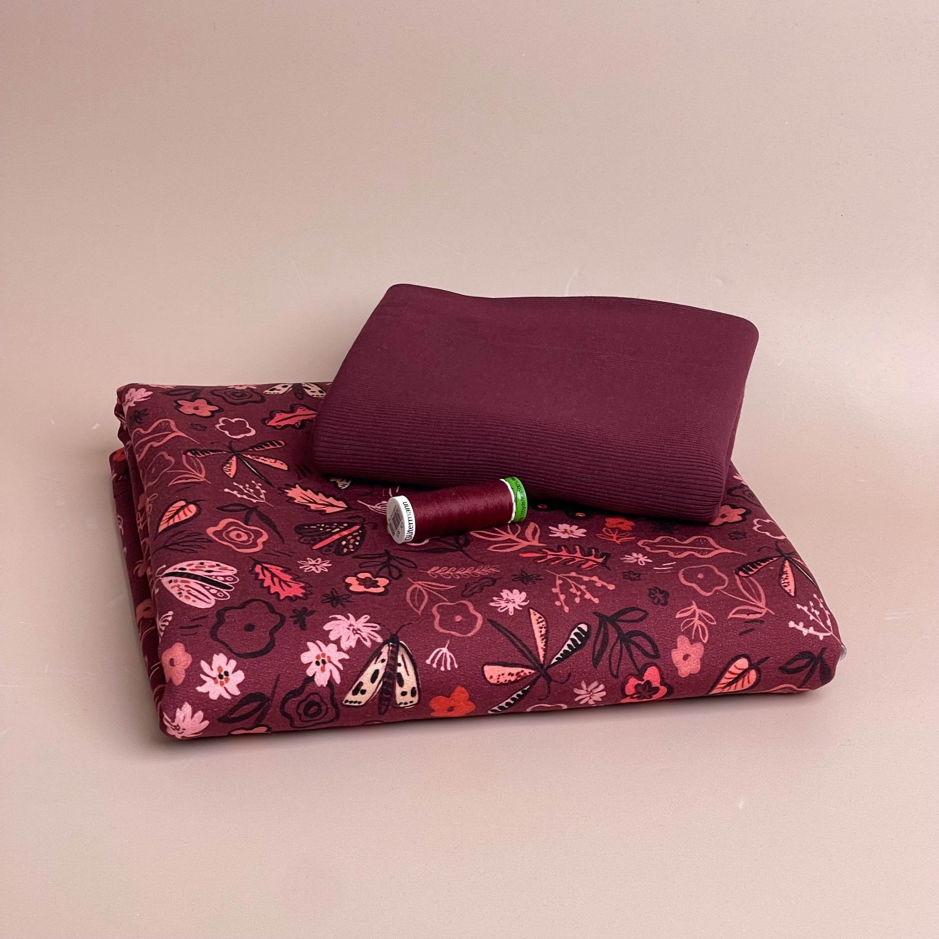 Colour Bundles - Autumn Doodles Cotton French Terry & Matching Ribbing