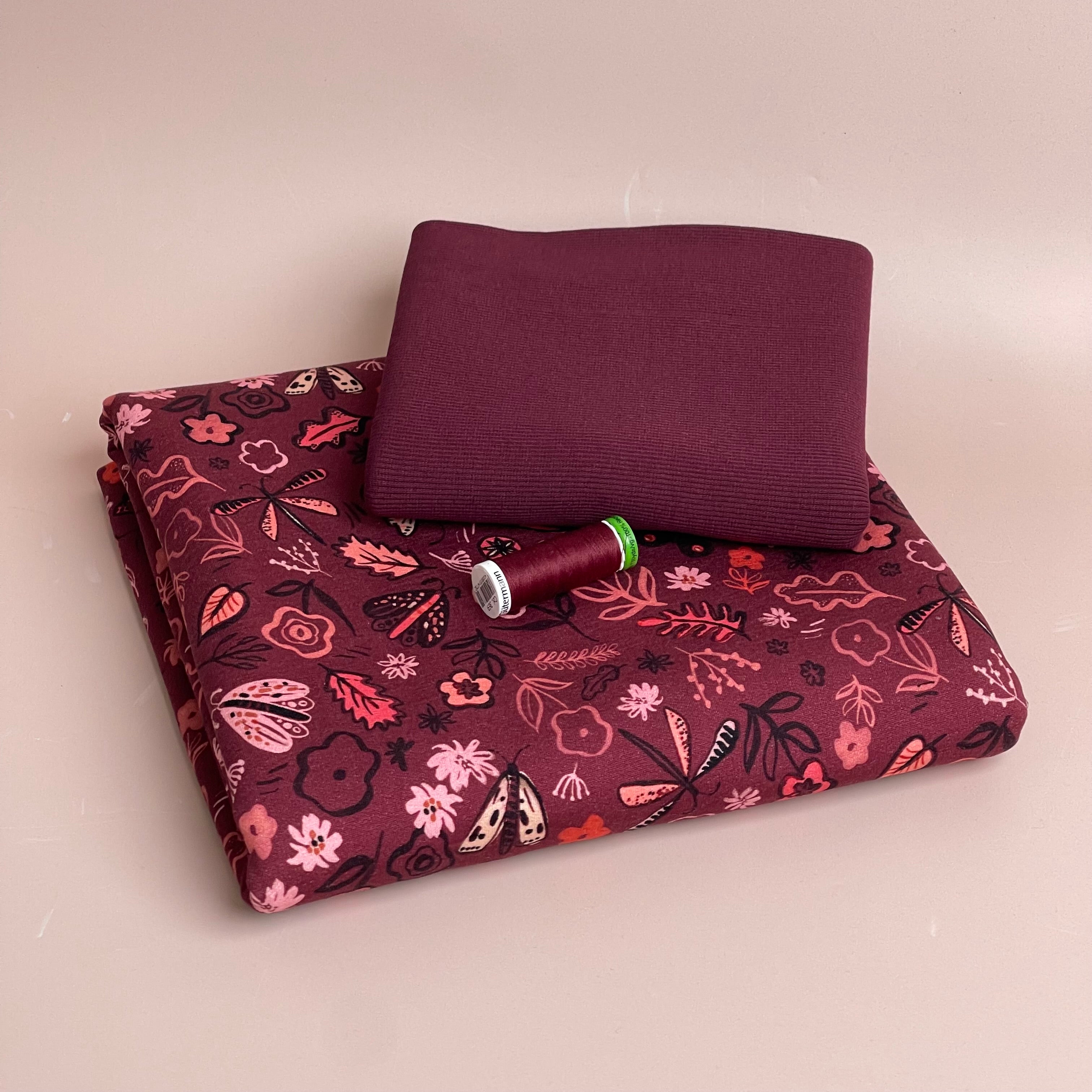Colour Bundles - Autumn Doodles Cotton French Terry & Matching Ribbing