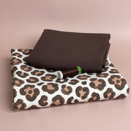 Colour Bundles - Leopard Print Mocha Cotton French Terry & Matching Ribbing