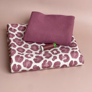 Colour Bundles - Leopard Print Pink Cotton French Terry & Matching Ribbing