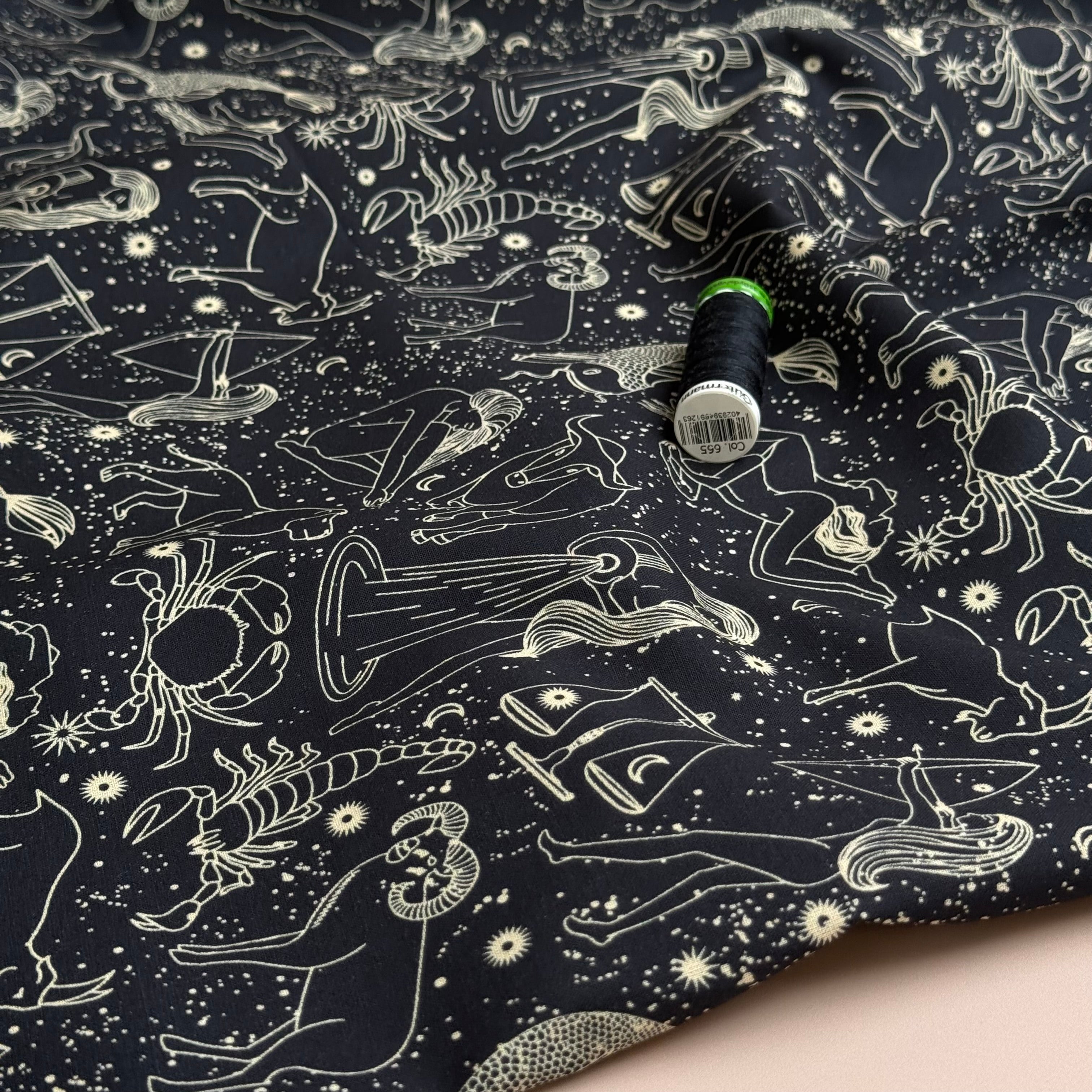 Astrological Soft Cotton Poplin Fabric