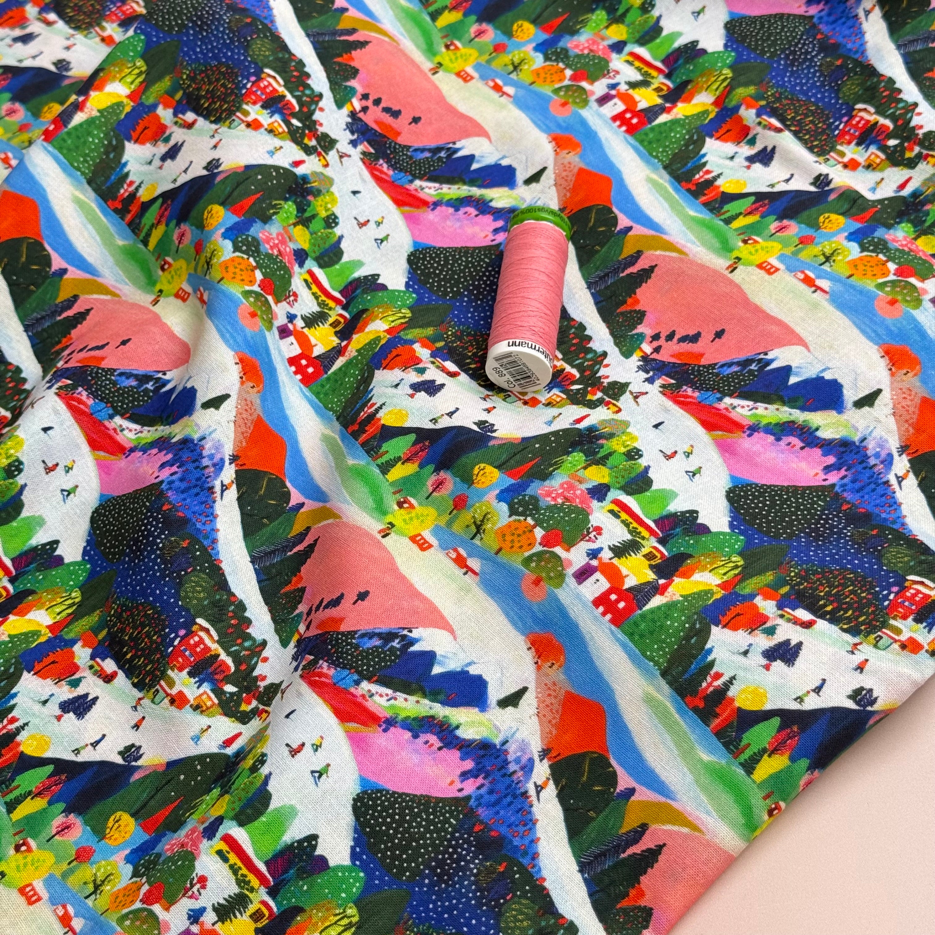 Ski Season Soft Cotton Poplin Fabric