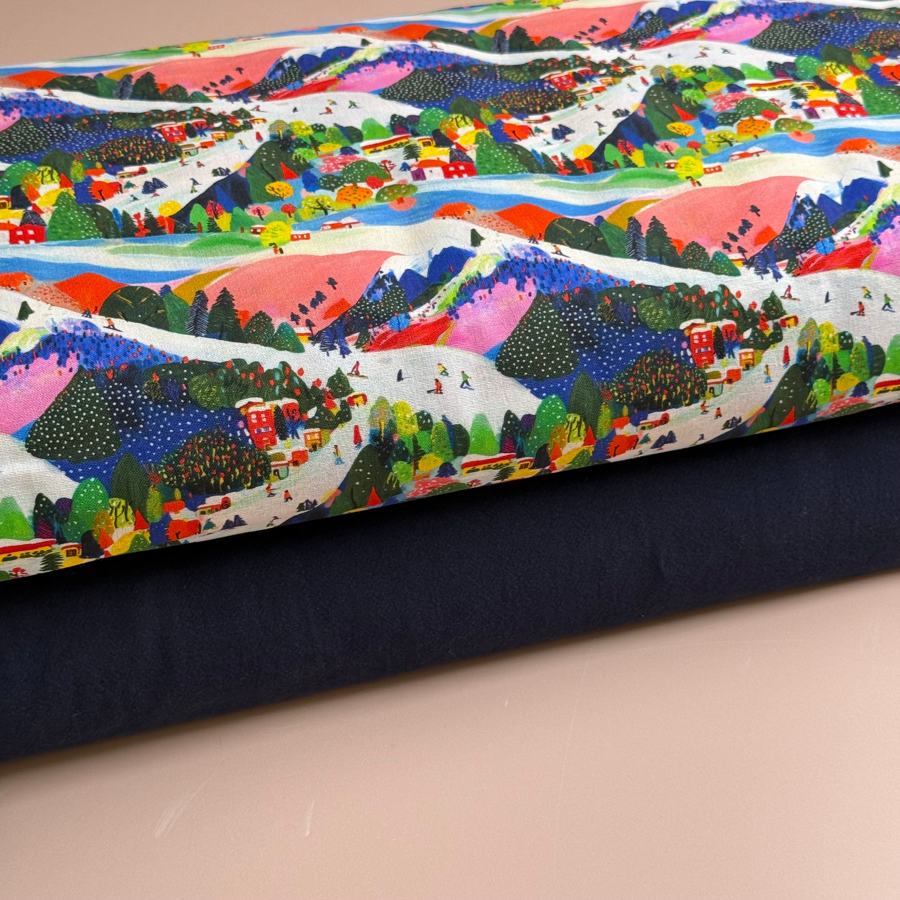 Ski Season Soft Cotton Poplin Fabric