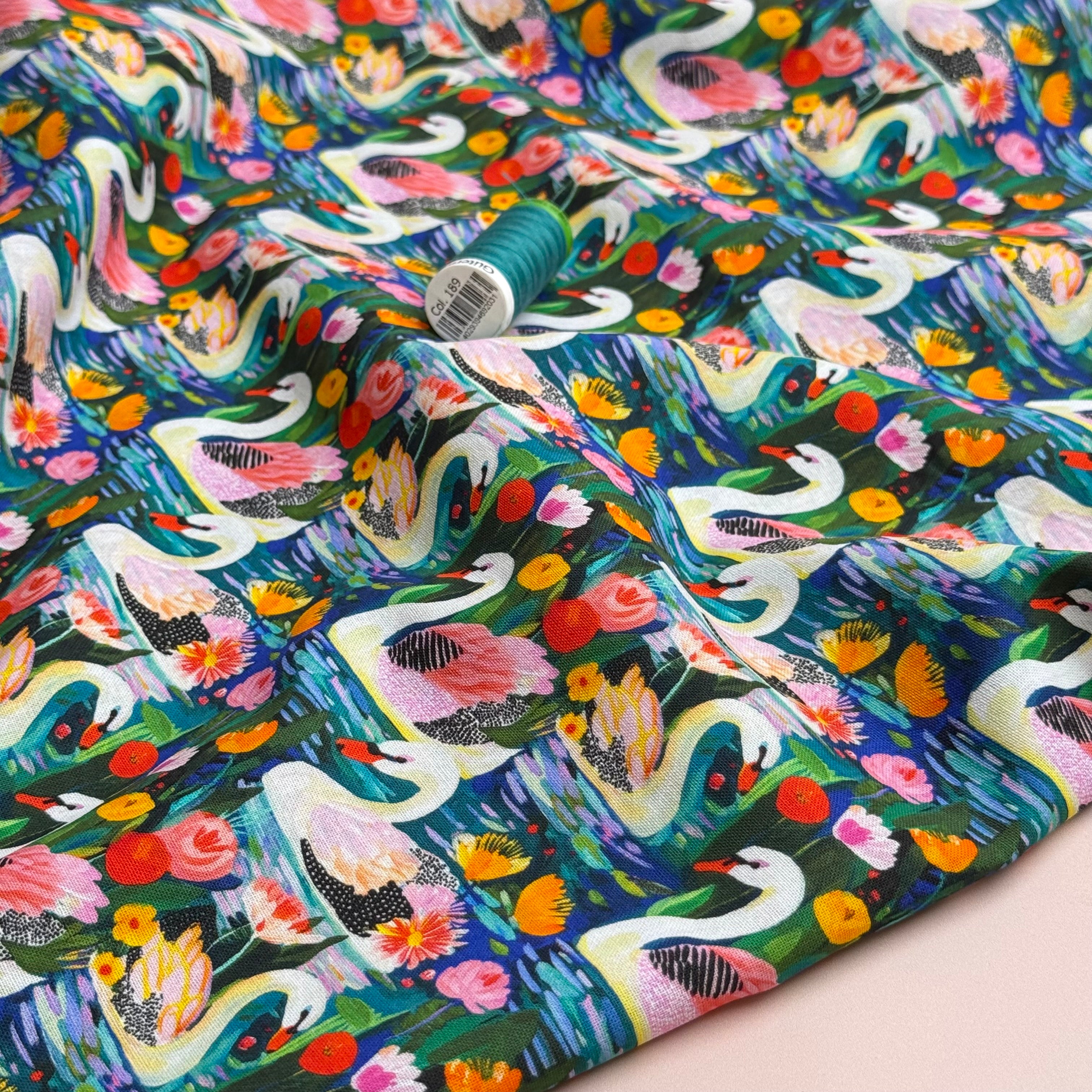 Swan Parade Soft Cotton Poplin Fabric