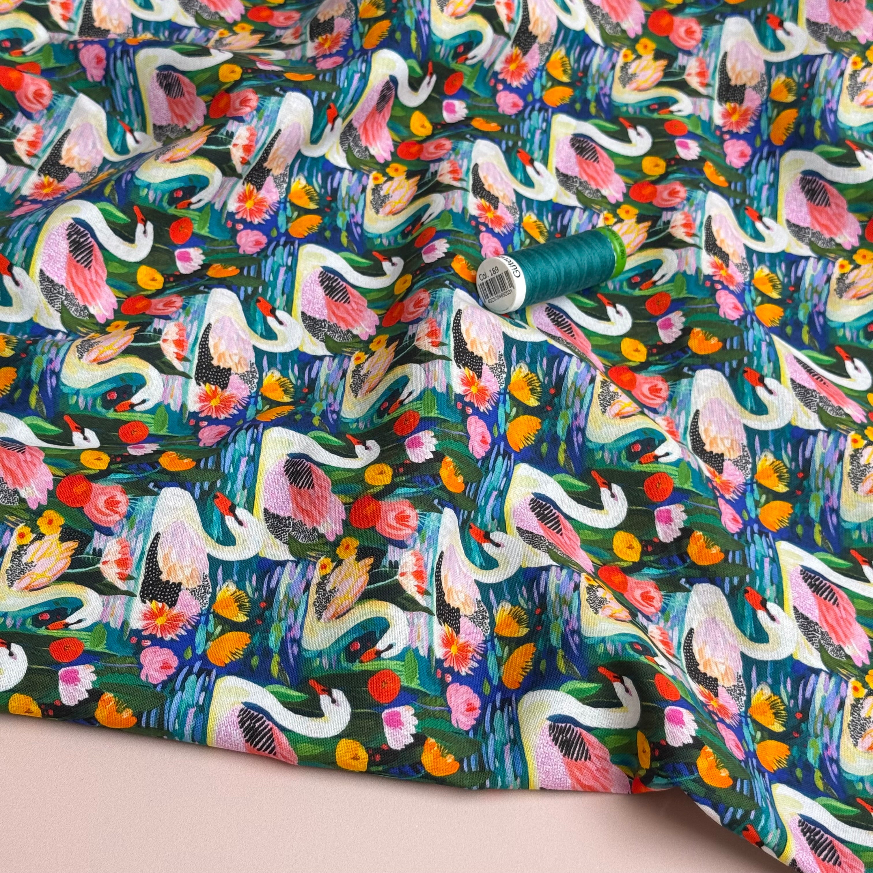 Swan Parade Soft Cotton Poplin Fabric