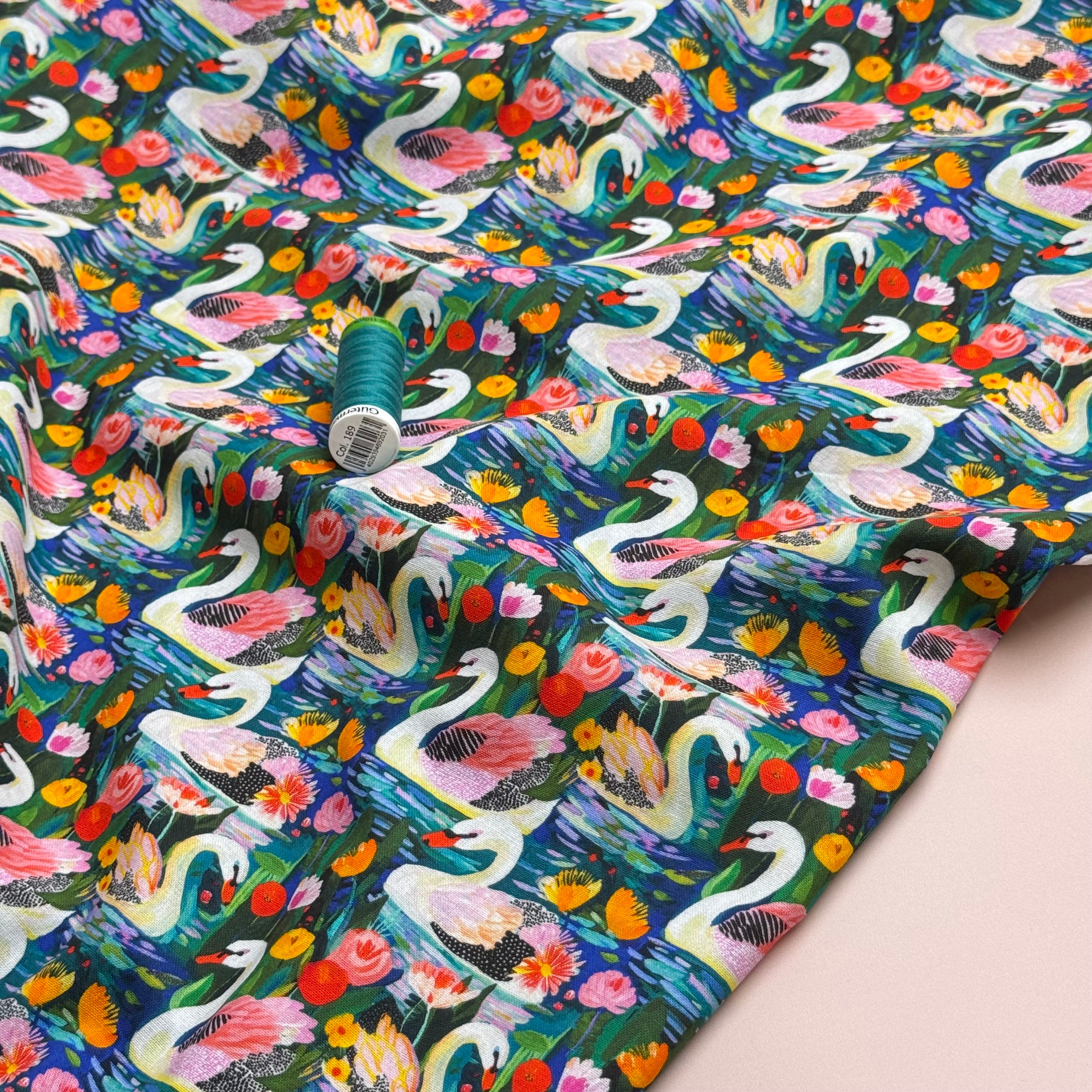 Swan Parade Soft Cotton Poplin Fabric