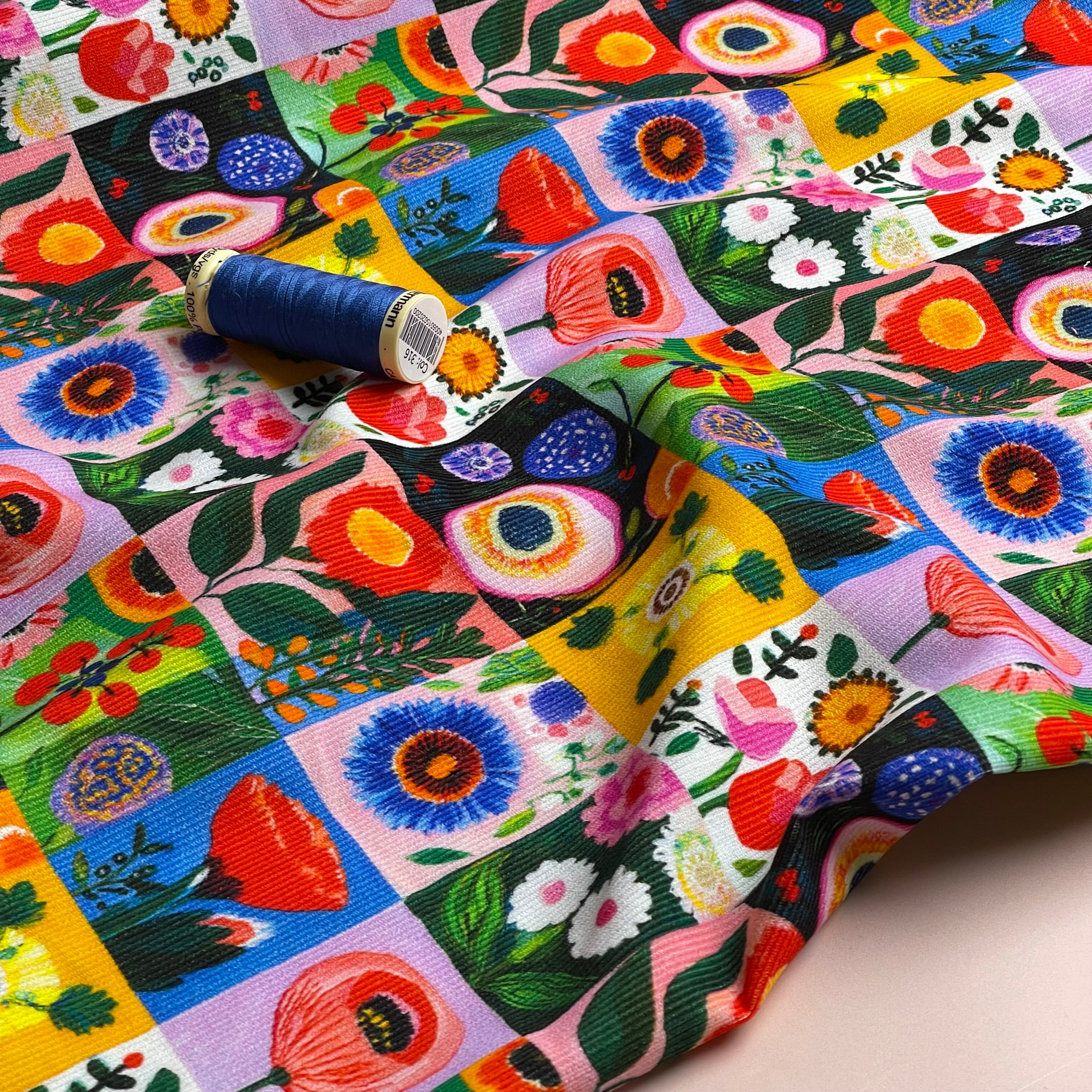 Floral Scrapbook Cotton Needlecord