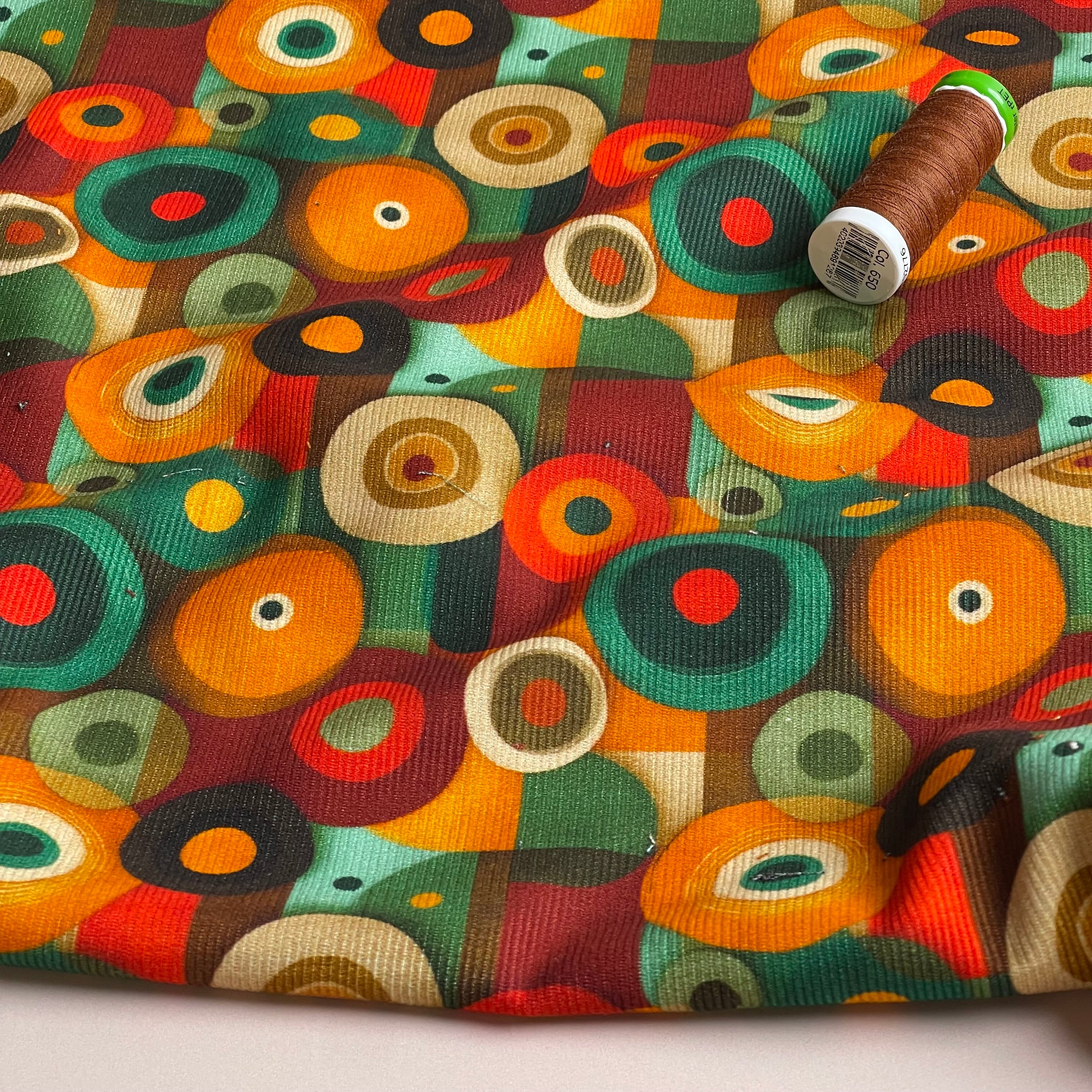 Bauhaus Circles Cotton Needlecord