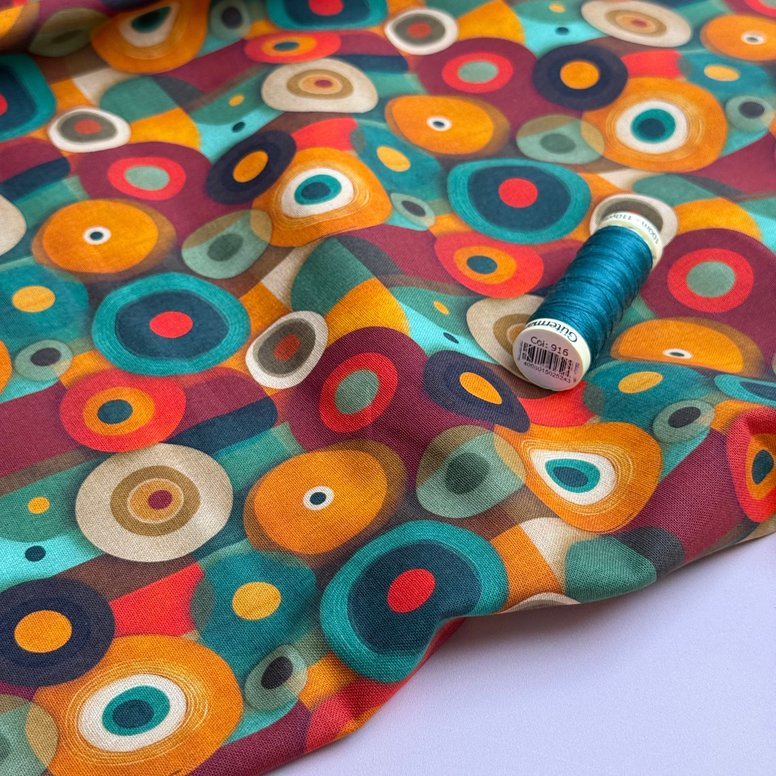 Bauhaus Circles Soft Cotton Poplin Fabric
