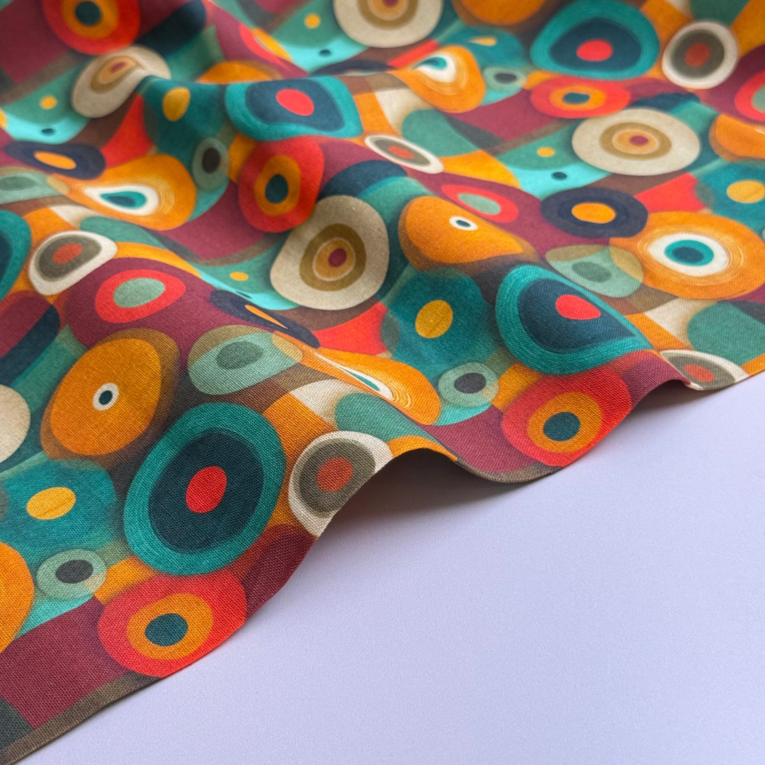 Bauhaus Circles Soft Cotton Poplin Fabric