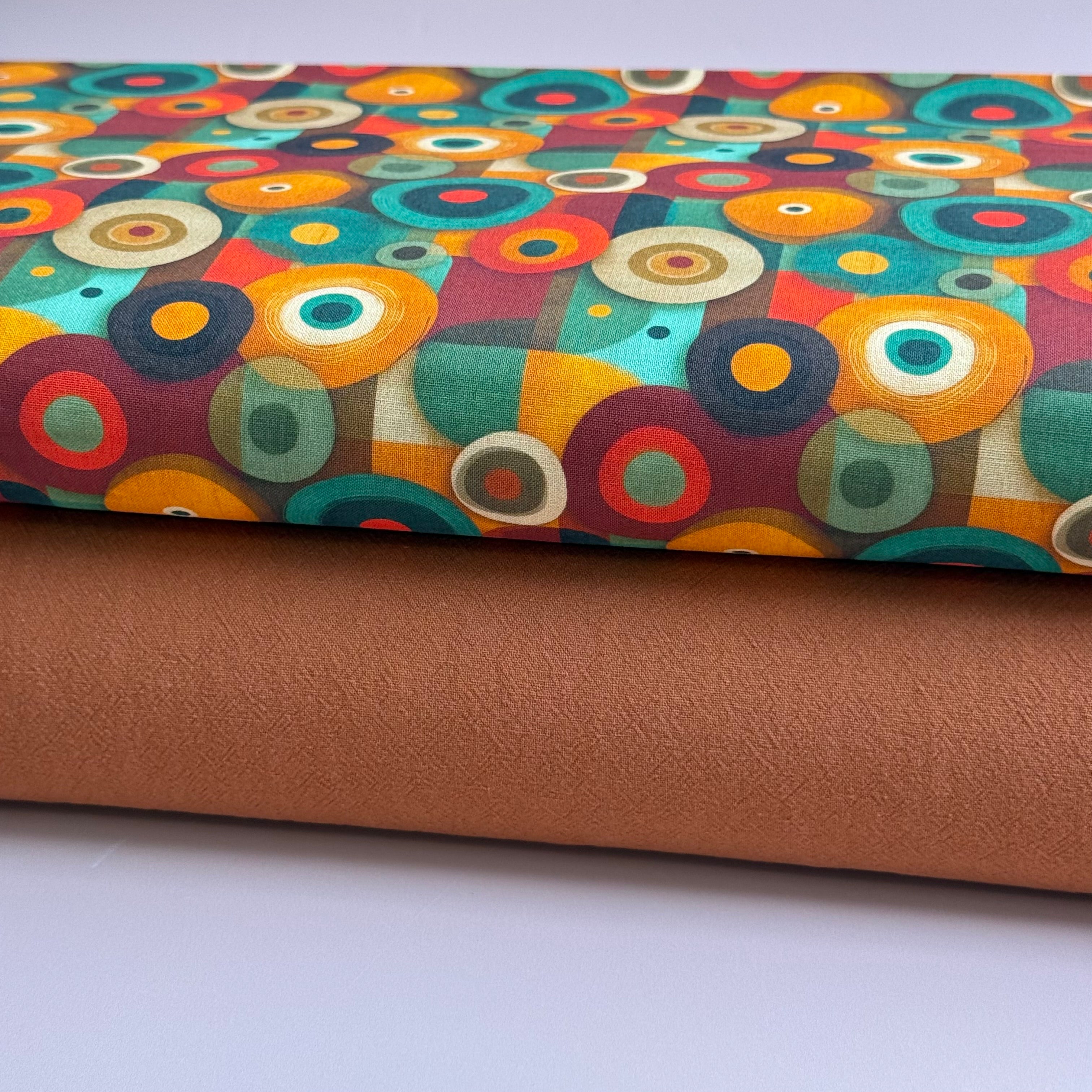Bauhaus Circles Soft Cotton Poplin Fabric