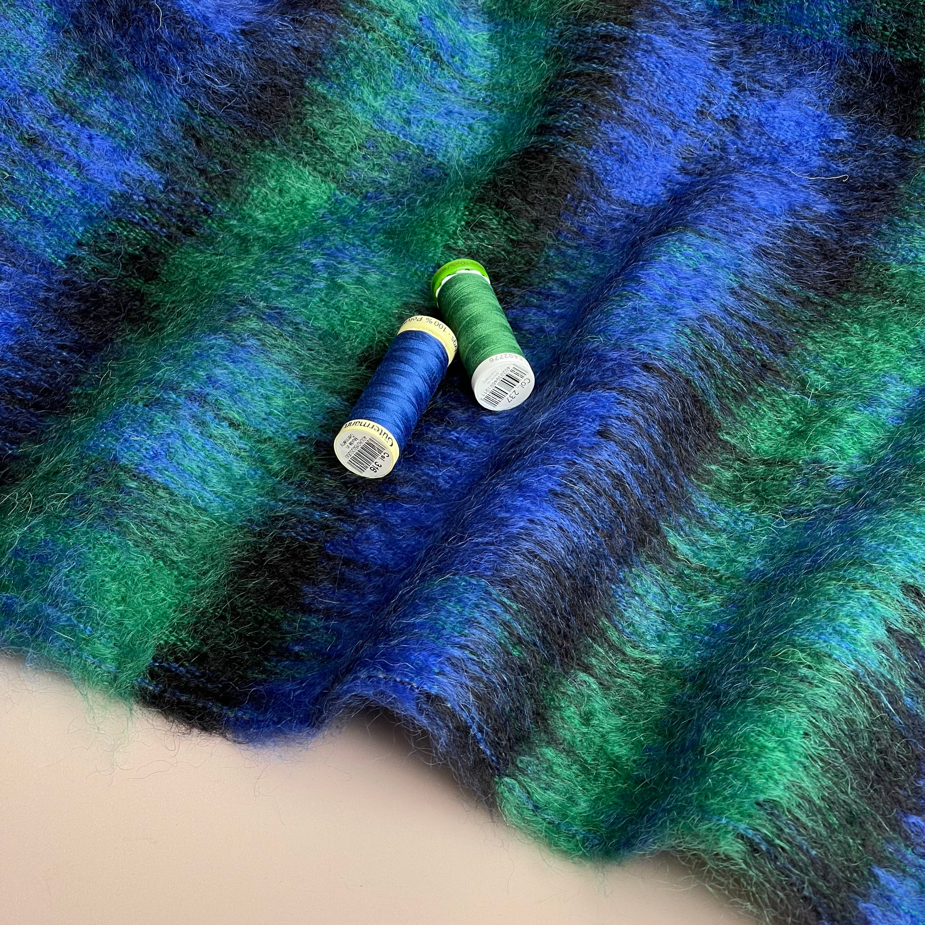 Deadstock Wool Mohair Check Coating