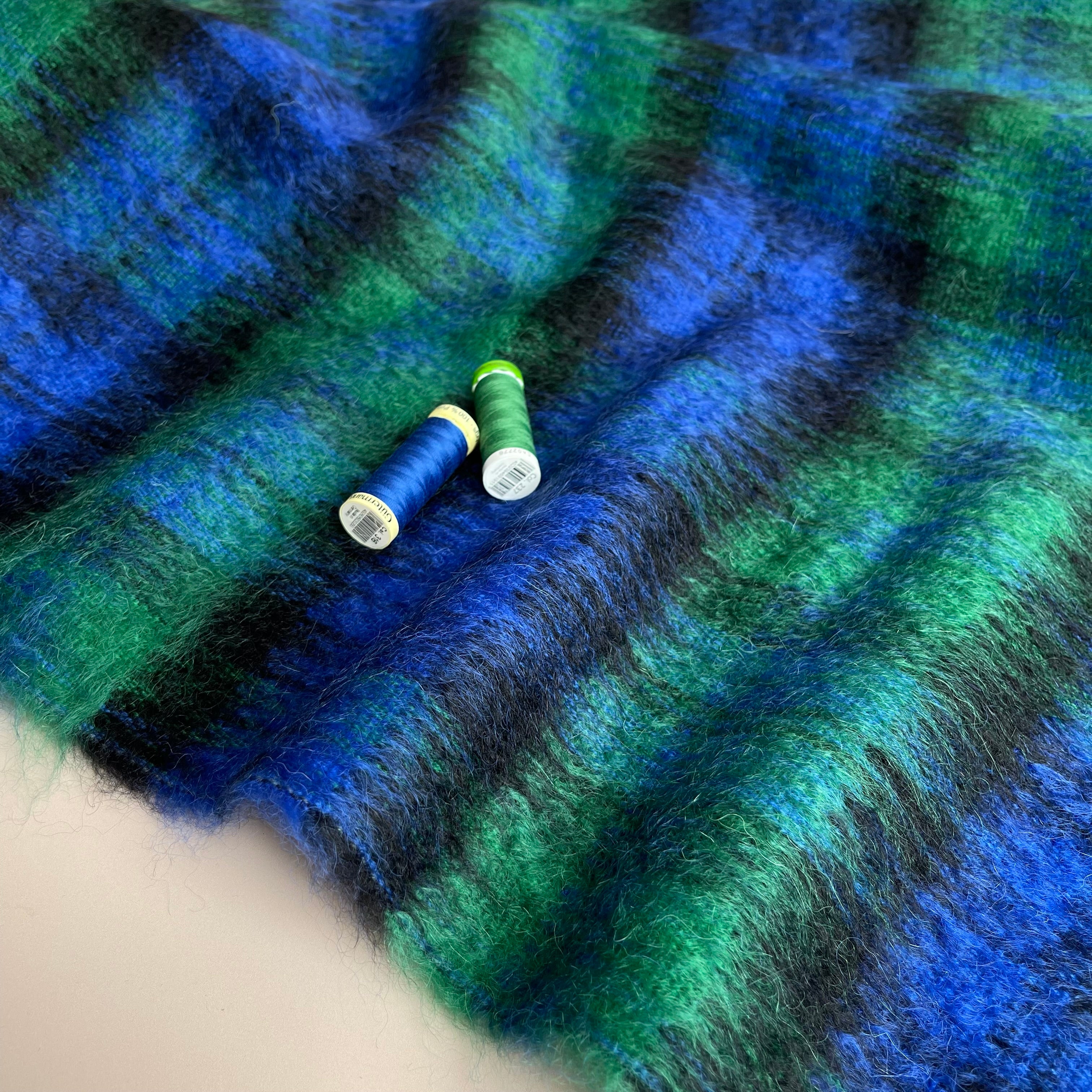 Deadstock Wool Mohair Check Coating