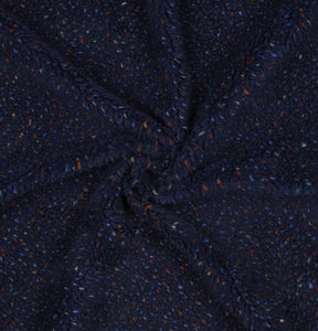 Speckles Navy Teddy Coating Fabric