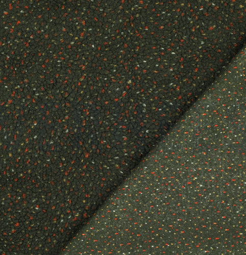 Speckles Forest Green Teddy Coating Fabric