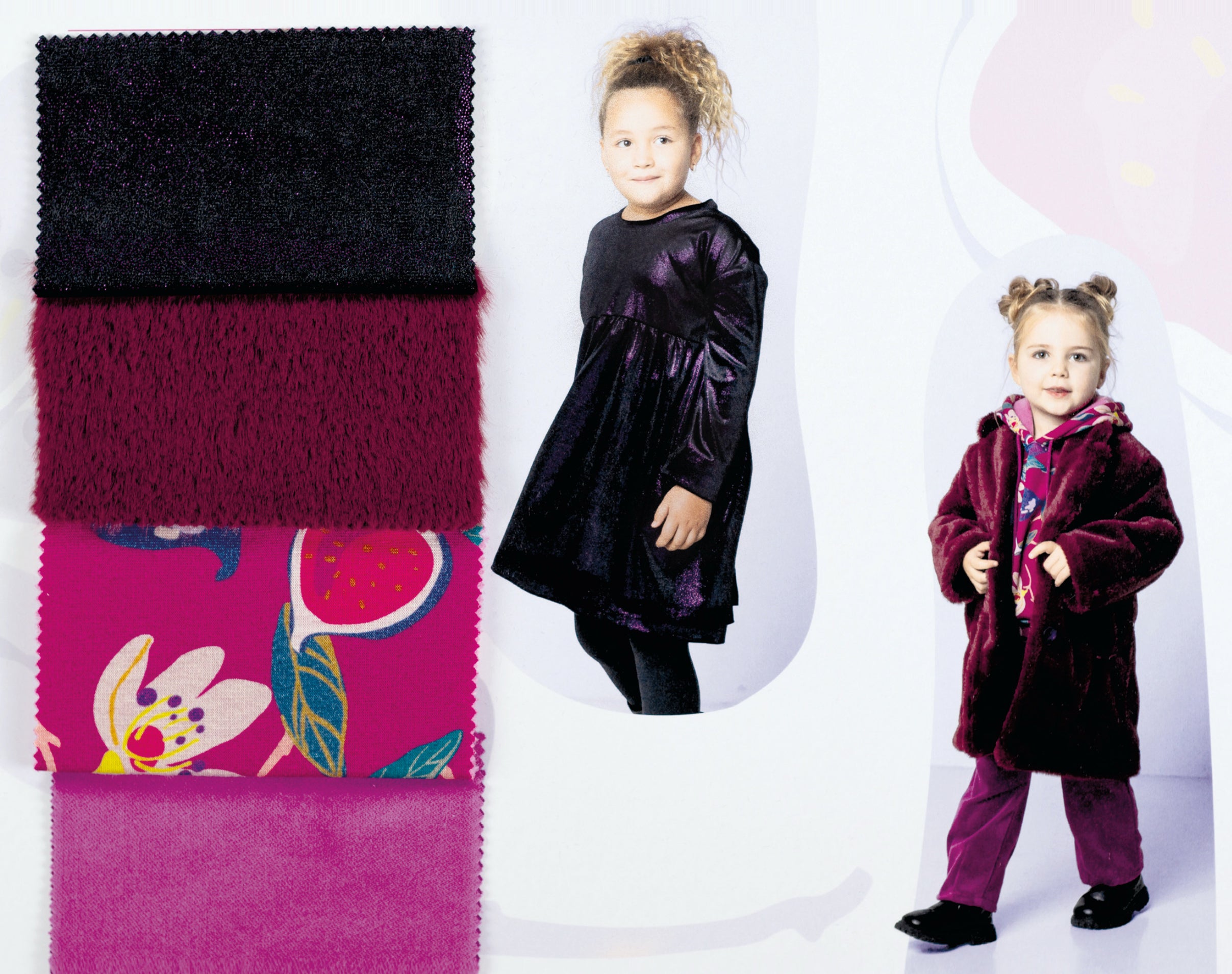 Sparkle Purple Velour / Velvet Fabric with Foil