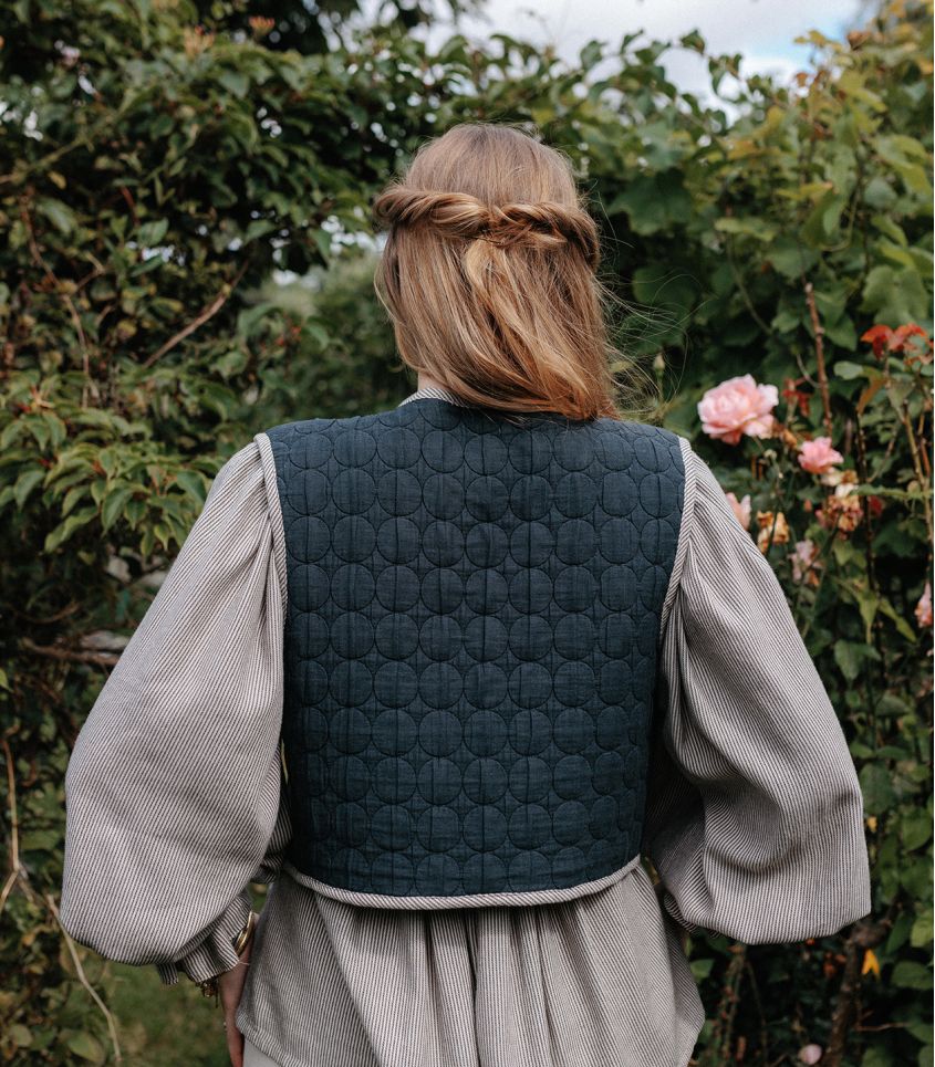 Sewing Kit - Biquette Reversible Vest in Quilted Circle Jacquard Fabric