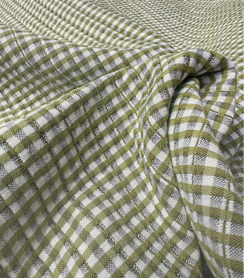 Sewing Kit - Biquette Reversible Vest in Quilted Kiwi Gingham Jacquard Fabric