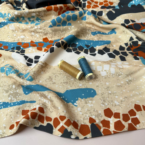 Light & Lush - Mosaic Art Viscose Twill Fabric