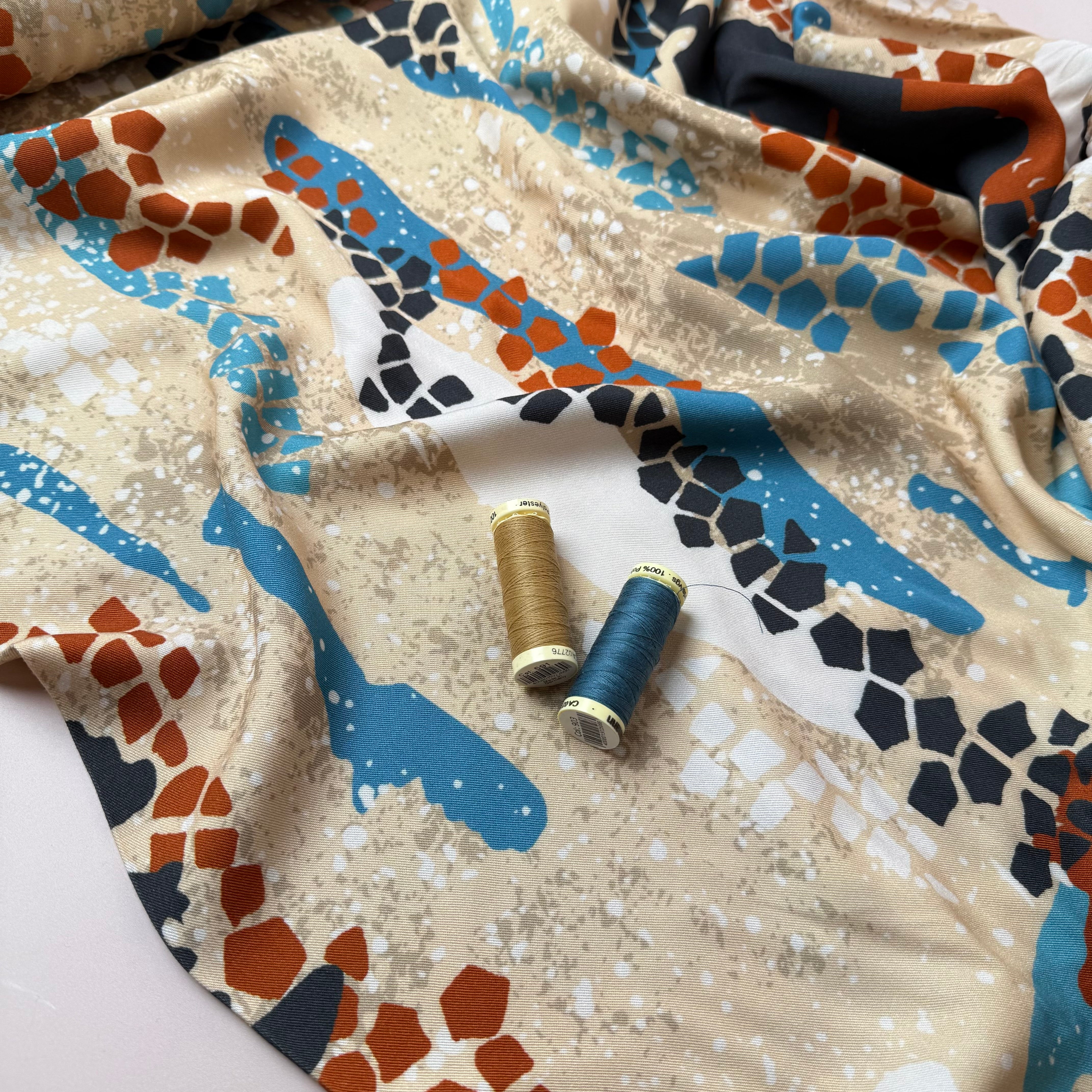 Light & Lush - Mosaic Art Viscose Twill Fabric