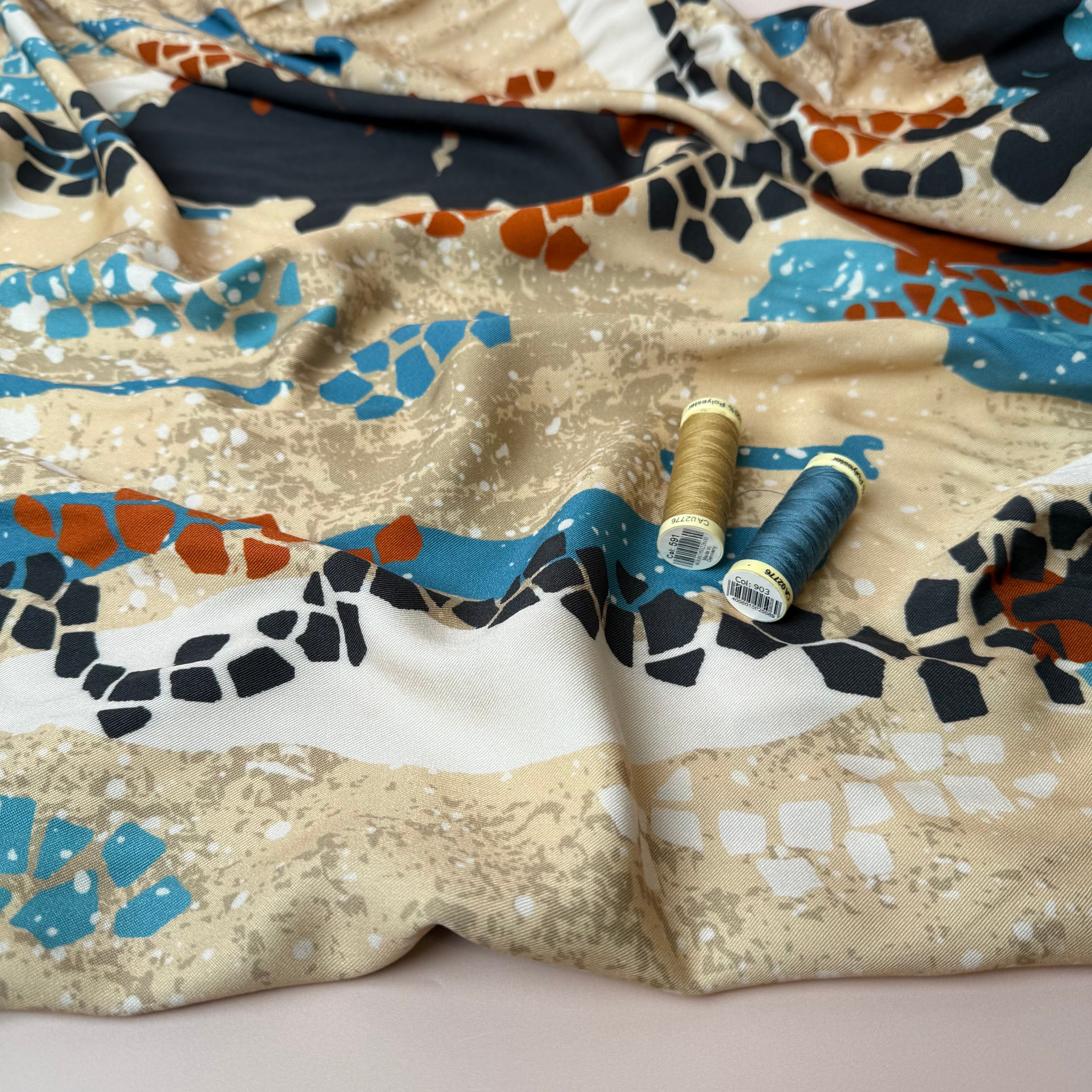 Light & Lush - Mosaic Art Viscose Twill Fabric