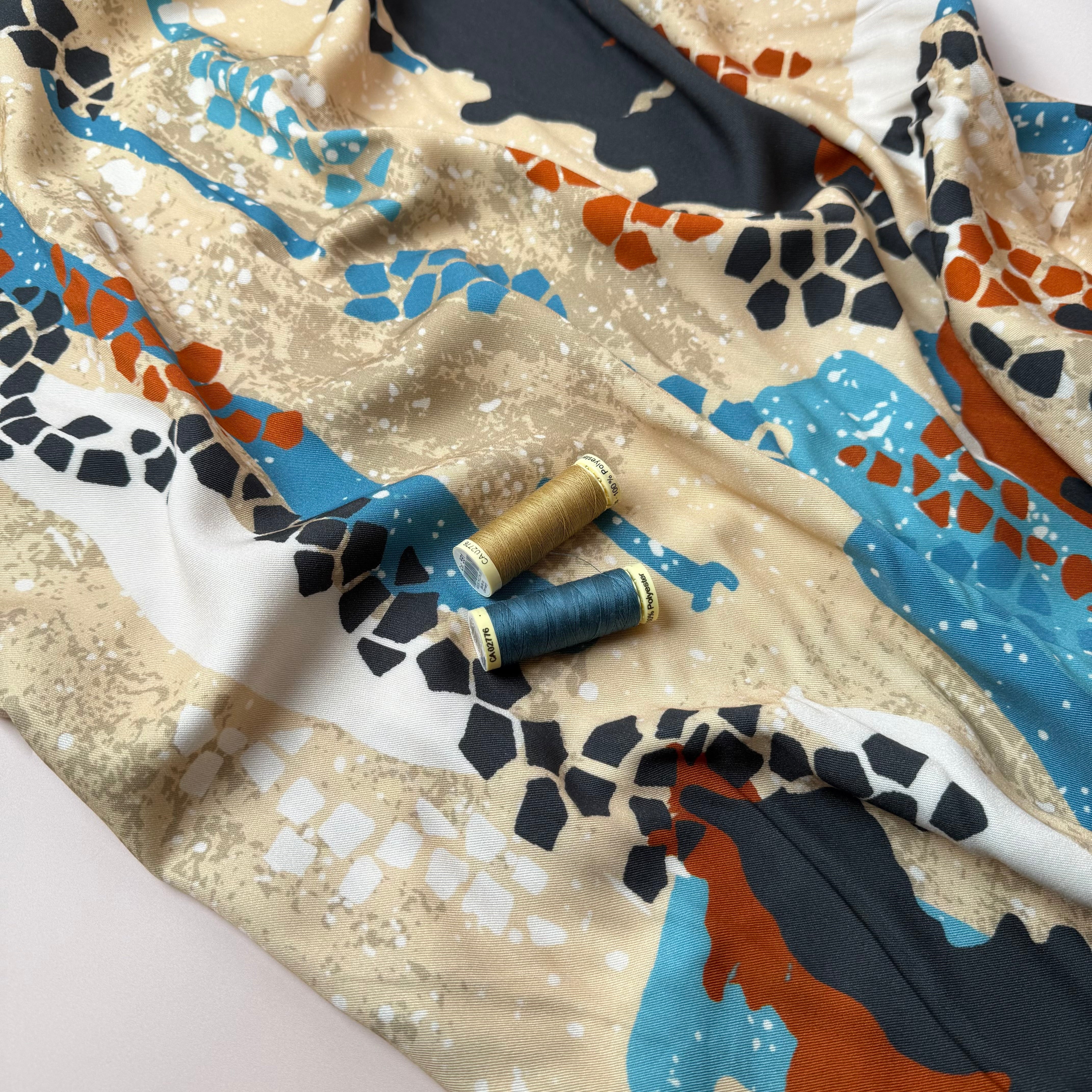 Light & Lush - Mosaic Art Viscose Twill Fabric