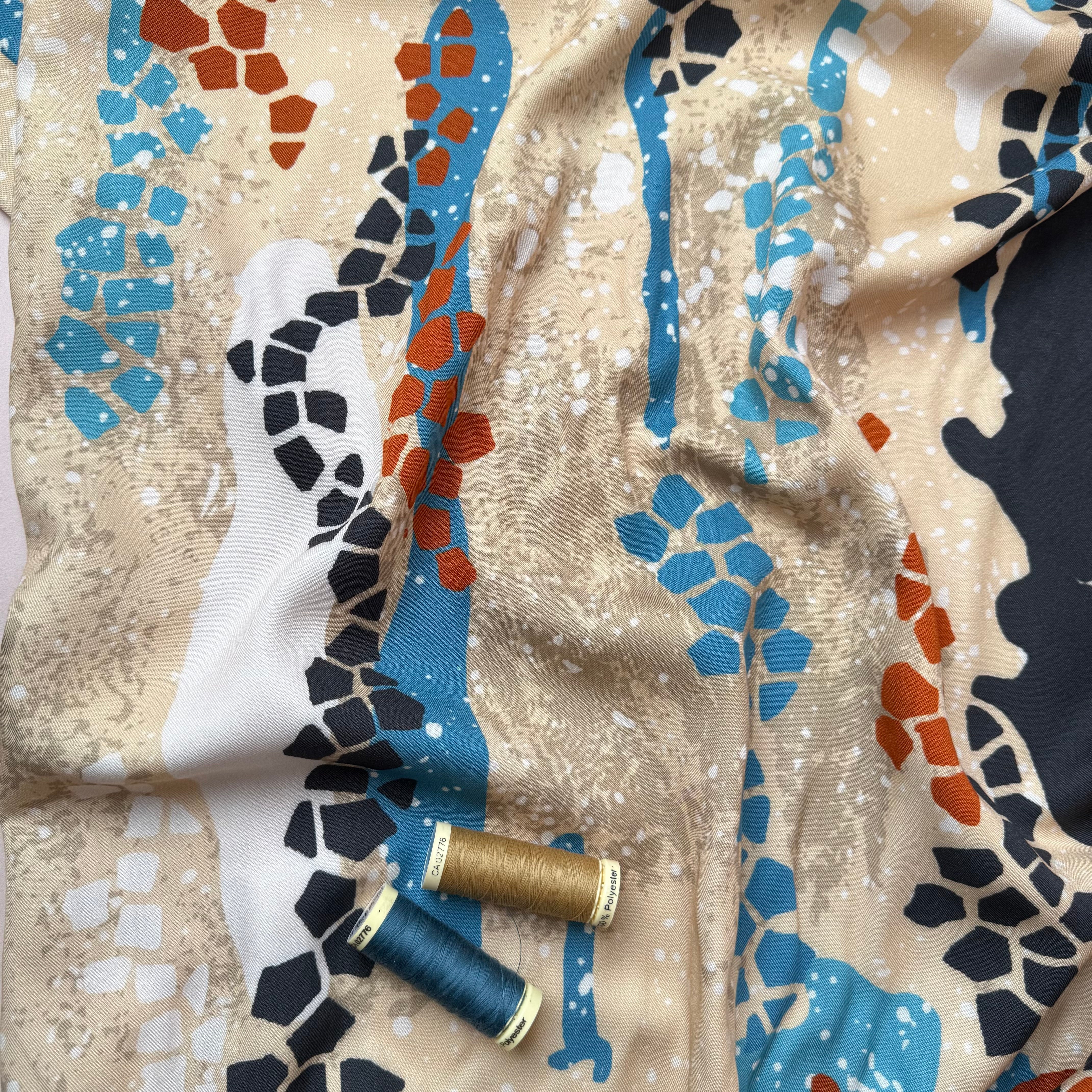 Light & Lush - Mosaic Art Viscose Twill Fabric