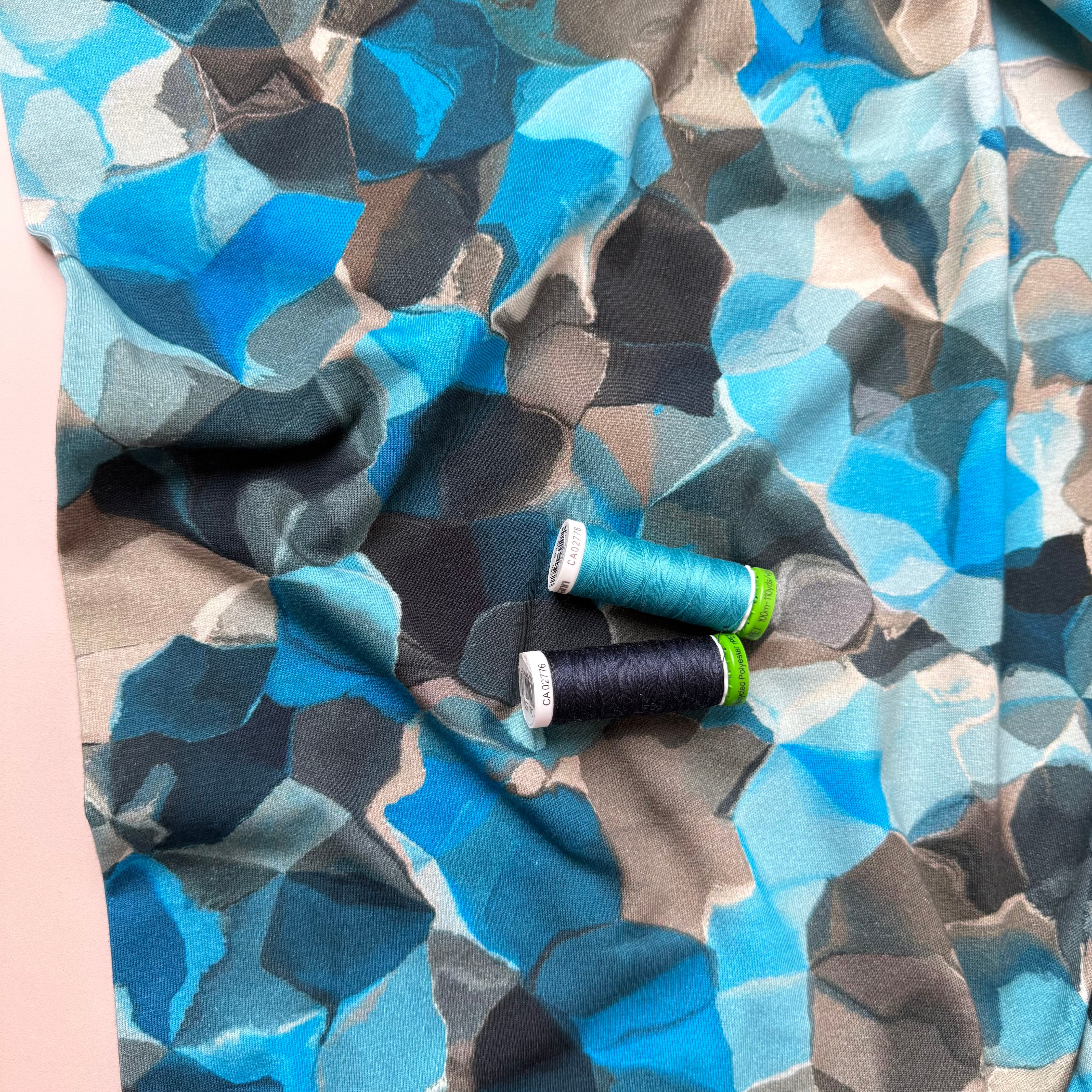 Danish Design - Jewels Blue Cotton Jersey