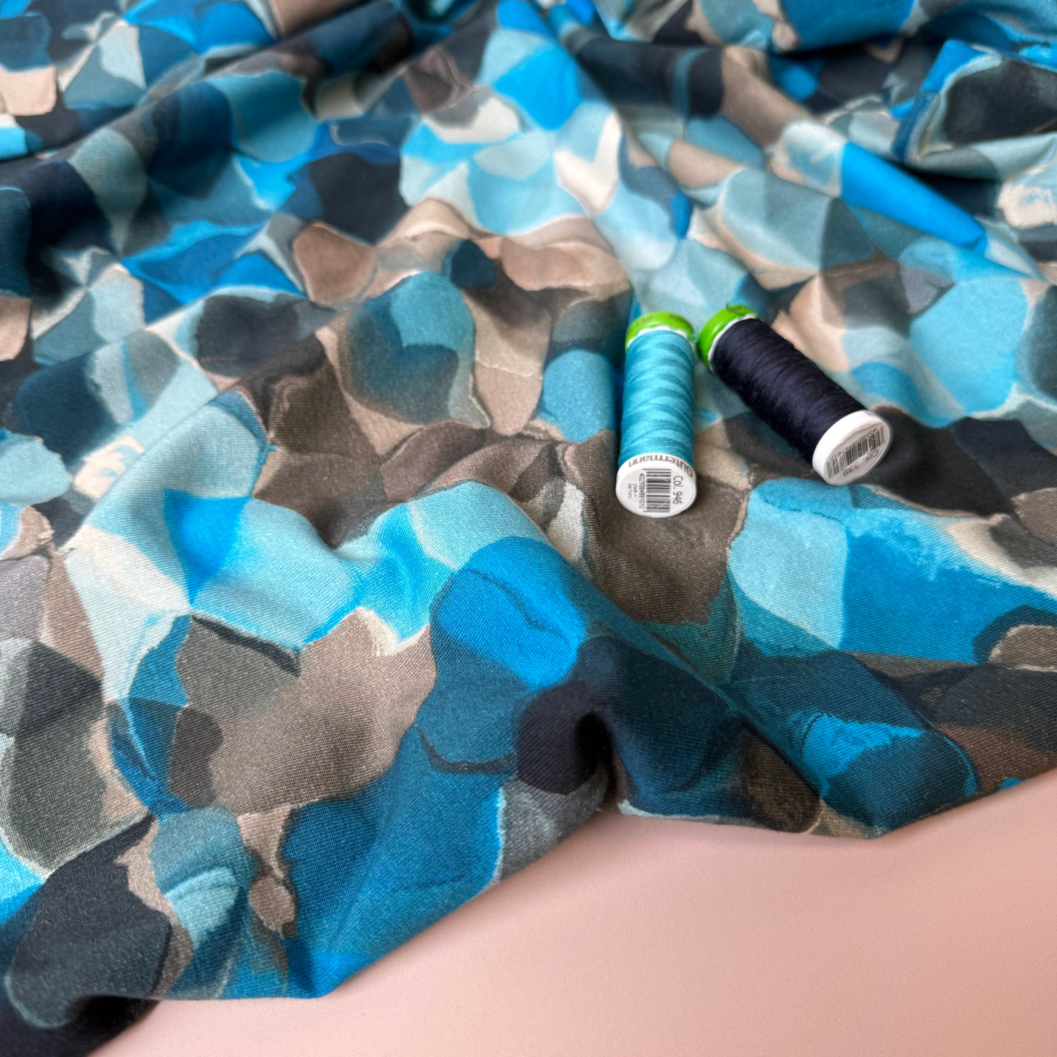 Danish Design - Jewels Blue Cotton Jersey