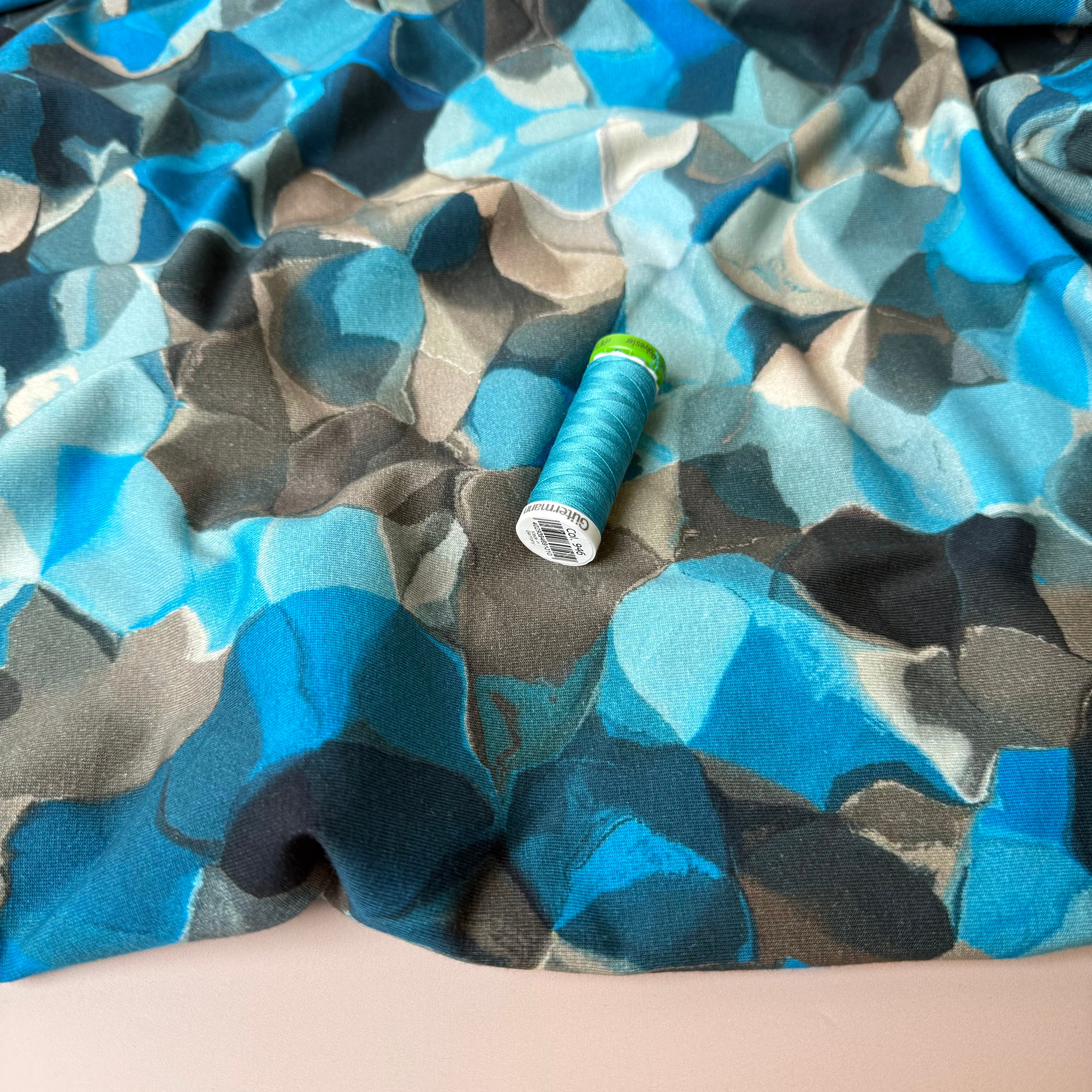 Danish Design - Jewels Blue Cotton Jersey