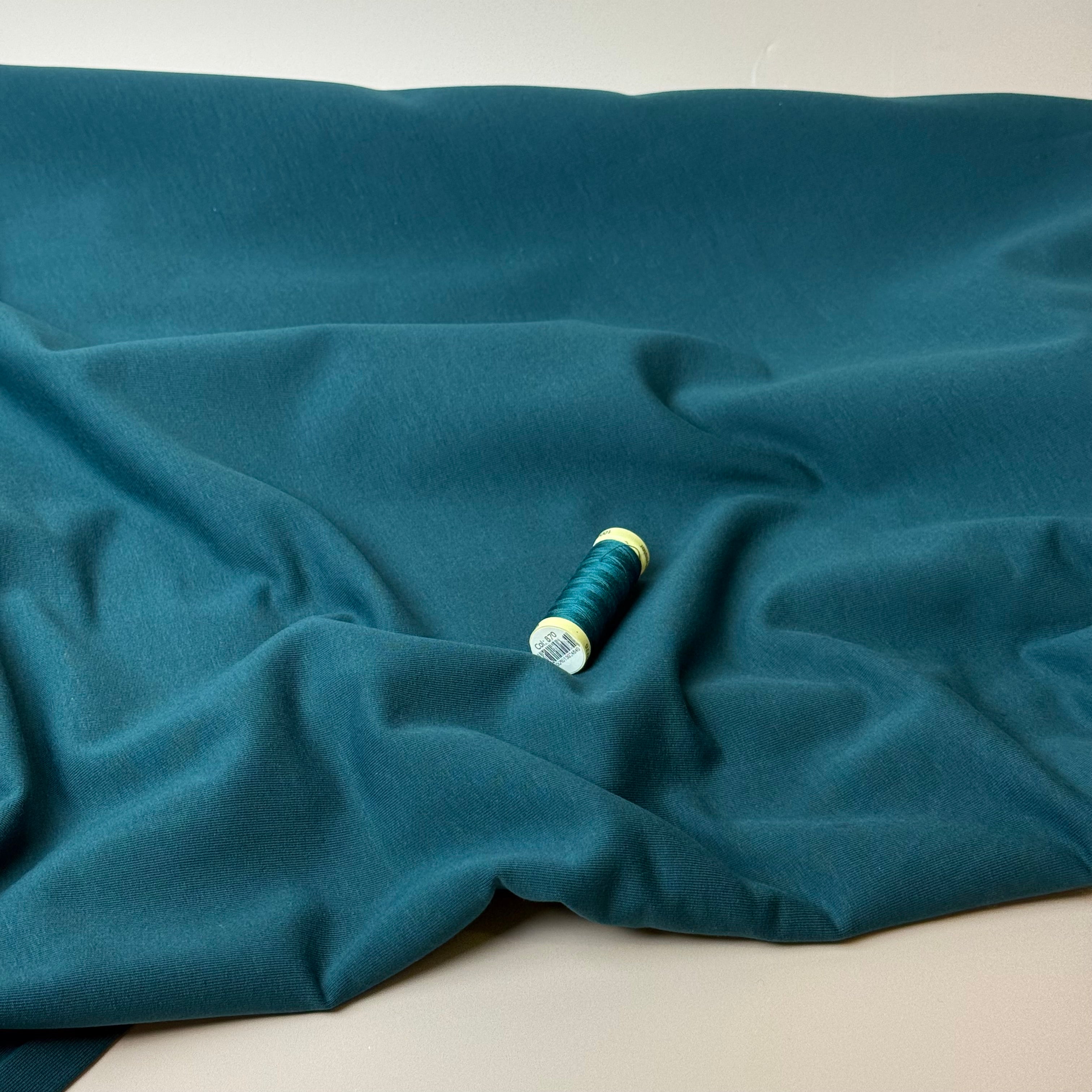 Brushed Cotton Sweat-shirting in Teal