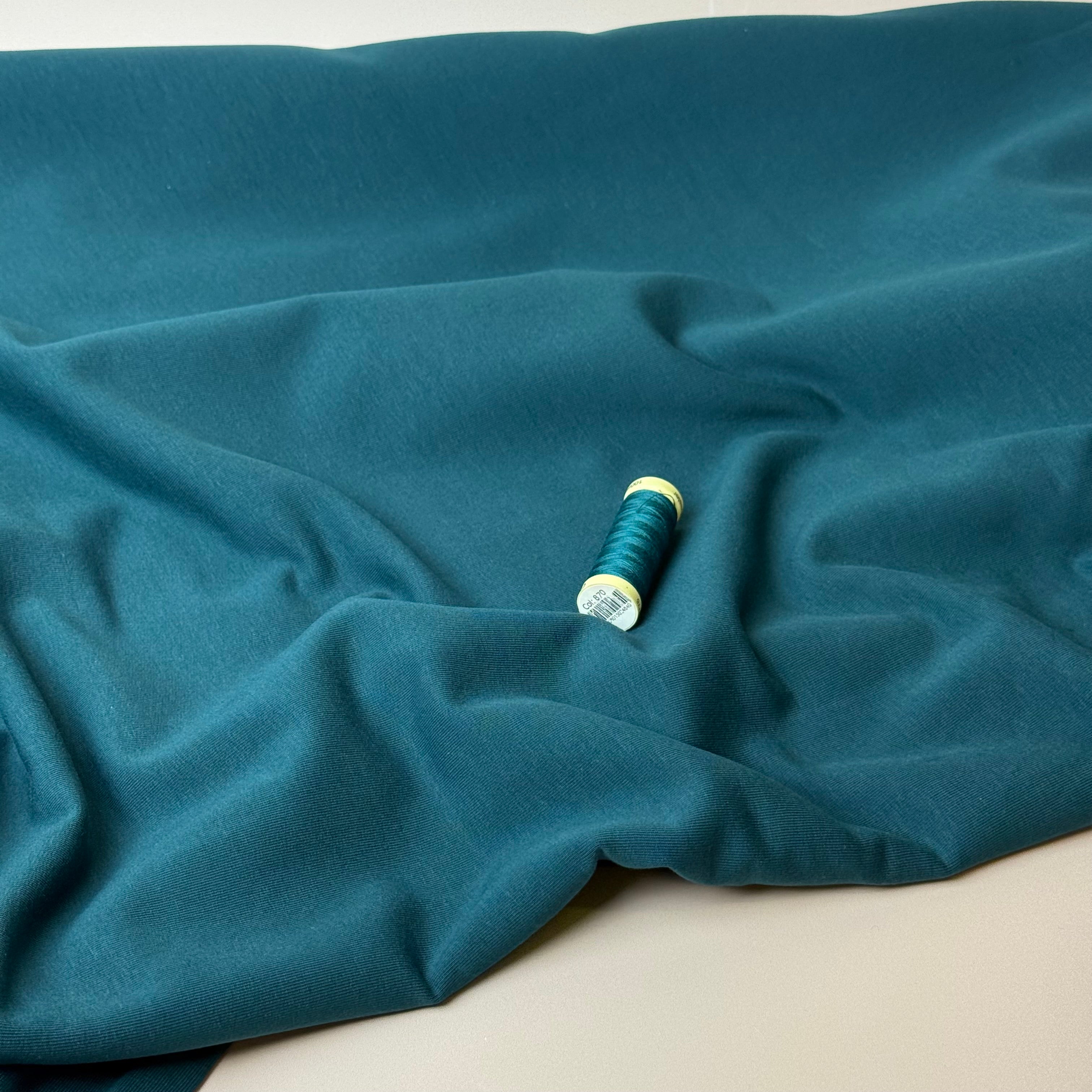 Brushed Cotton Sweat-shirting in Teal